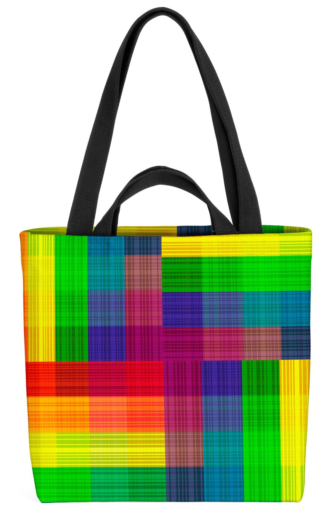 VOID Henkeltasche (1-tlg), Regenbogen Pride Muster Karo kariert Farben Gay pride flag parade clu