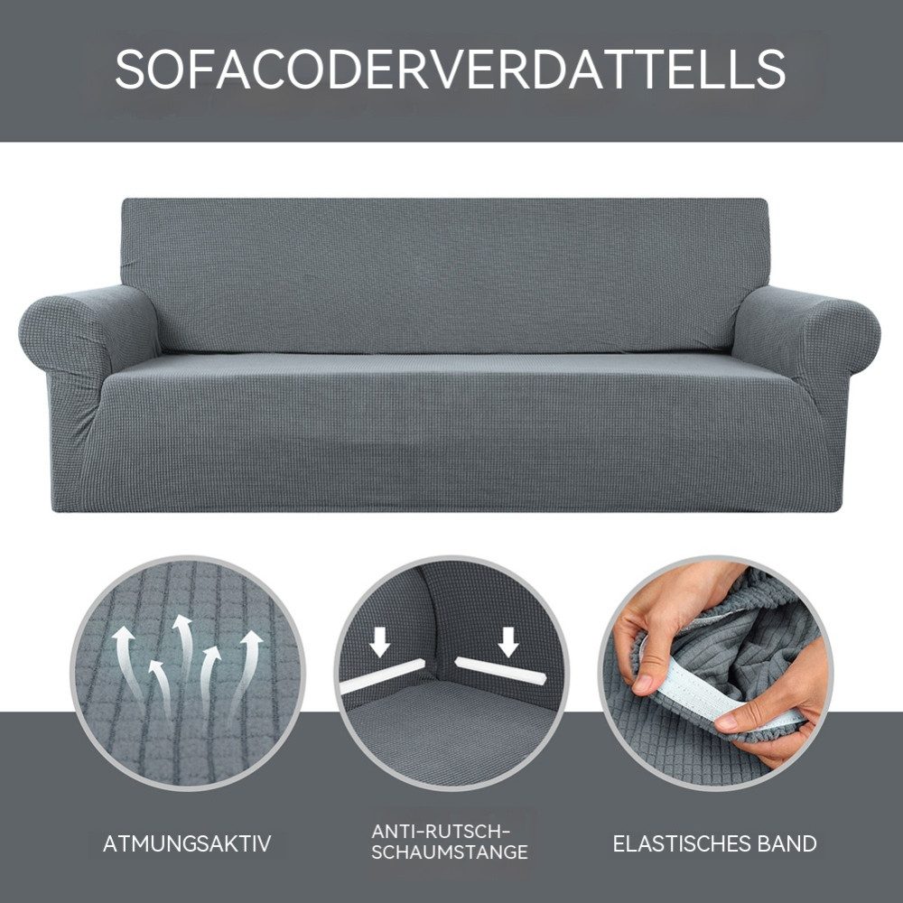 Blusmart Sofabezug Jacquard-Stretch-Couchbezug-Universelle Sofabezüge, Waschbar, Rutschfester, Möbelschutz Für Hunde, Katzen