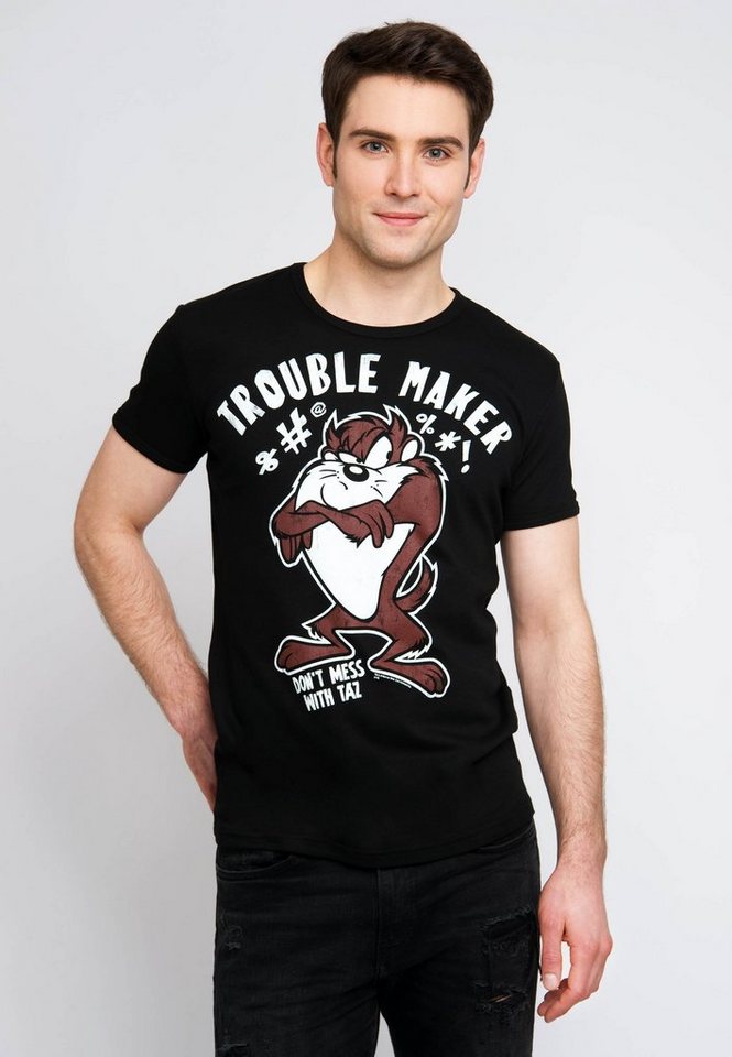 LOGOSHIRT T-Shirt Looney Tunes - Taz - Trouble Maker mit tollem Taz-Print