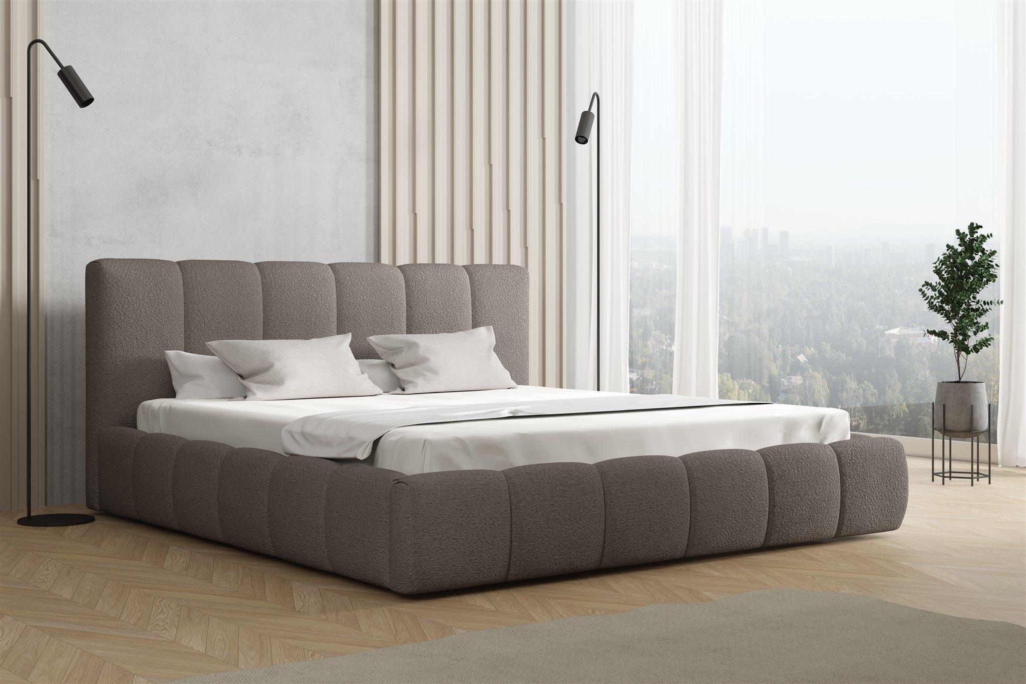 Fun Möbel Polsterbett Doppelbett GIULIA in Stoff (inkl. Holzlattenrost, in günstig online kaufen