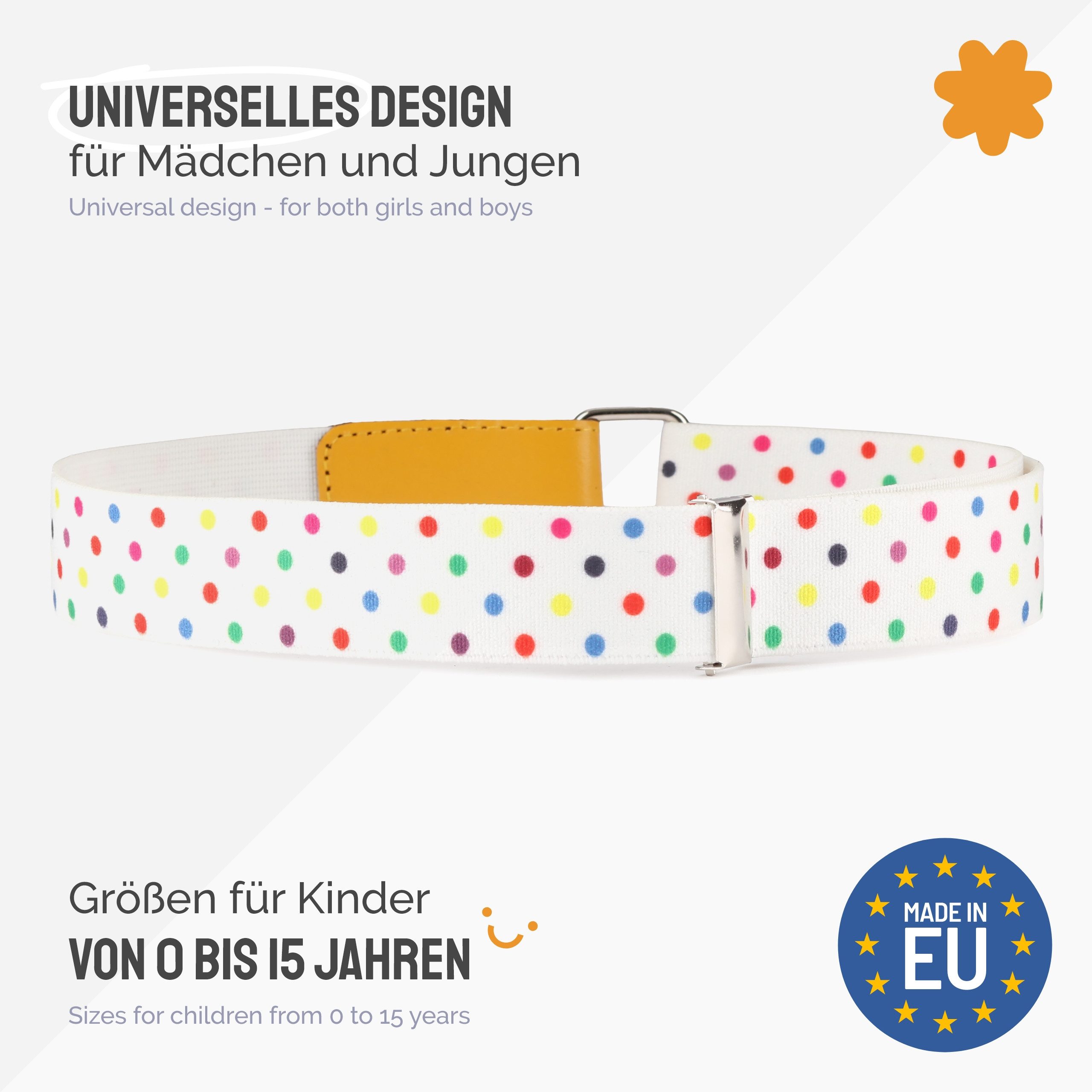 Ladeheid Stoffgürtel Kinder Gürtel Elastik-Gürtel 1-12 Jahre 34-90 cm P15 (1-St) – Bild 3 von 5