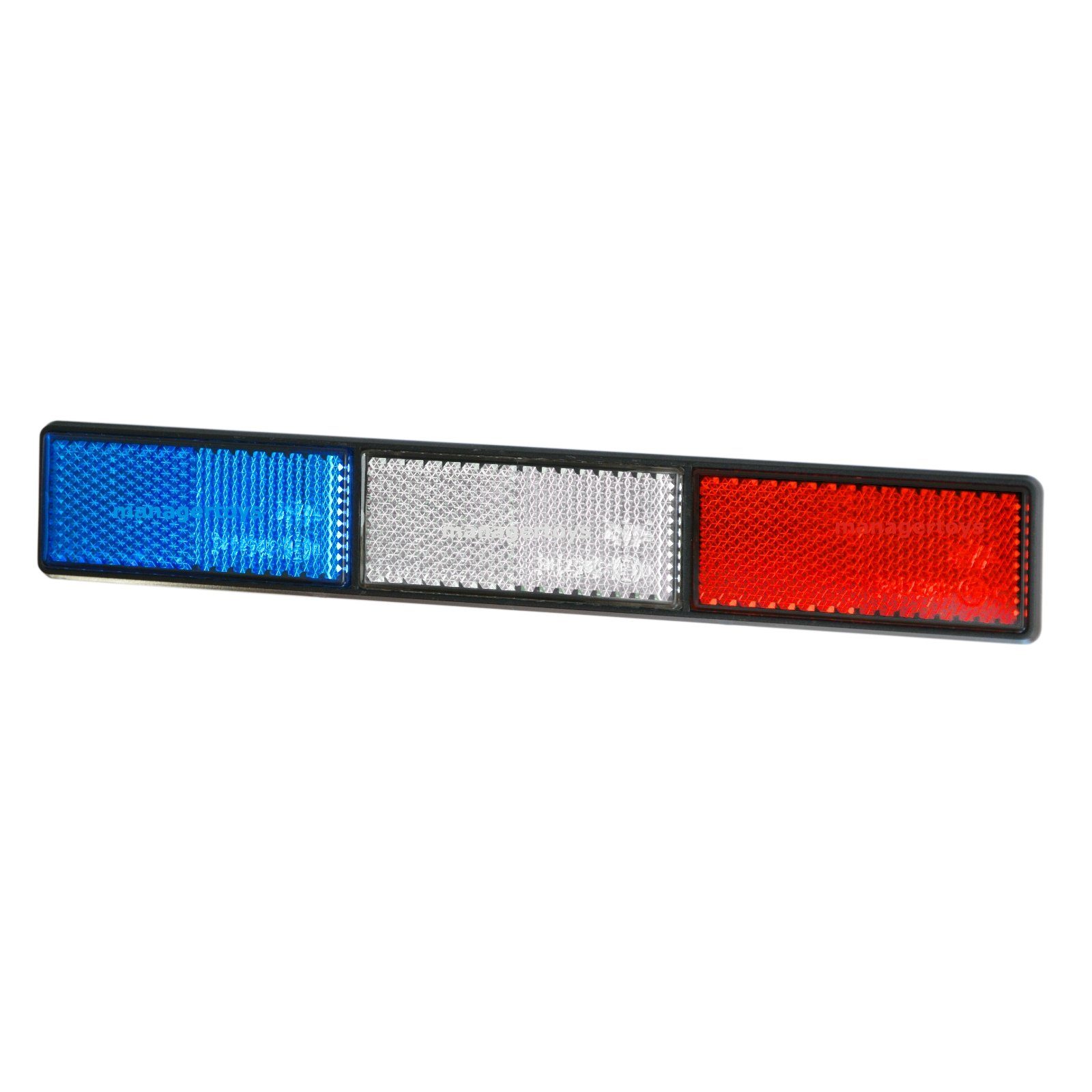 HR Autocomfort Reflektor-Aufkleber Katzenauge Rückstrahler Reflektor rot  weiss blau 22 cm E-Prüfzeichen