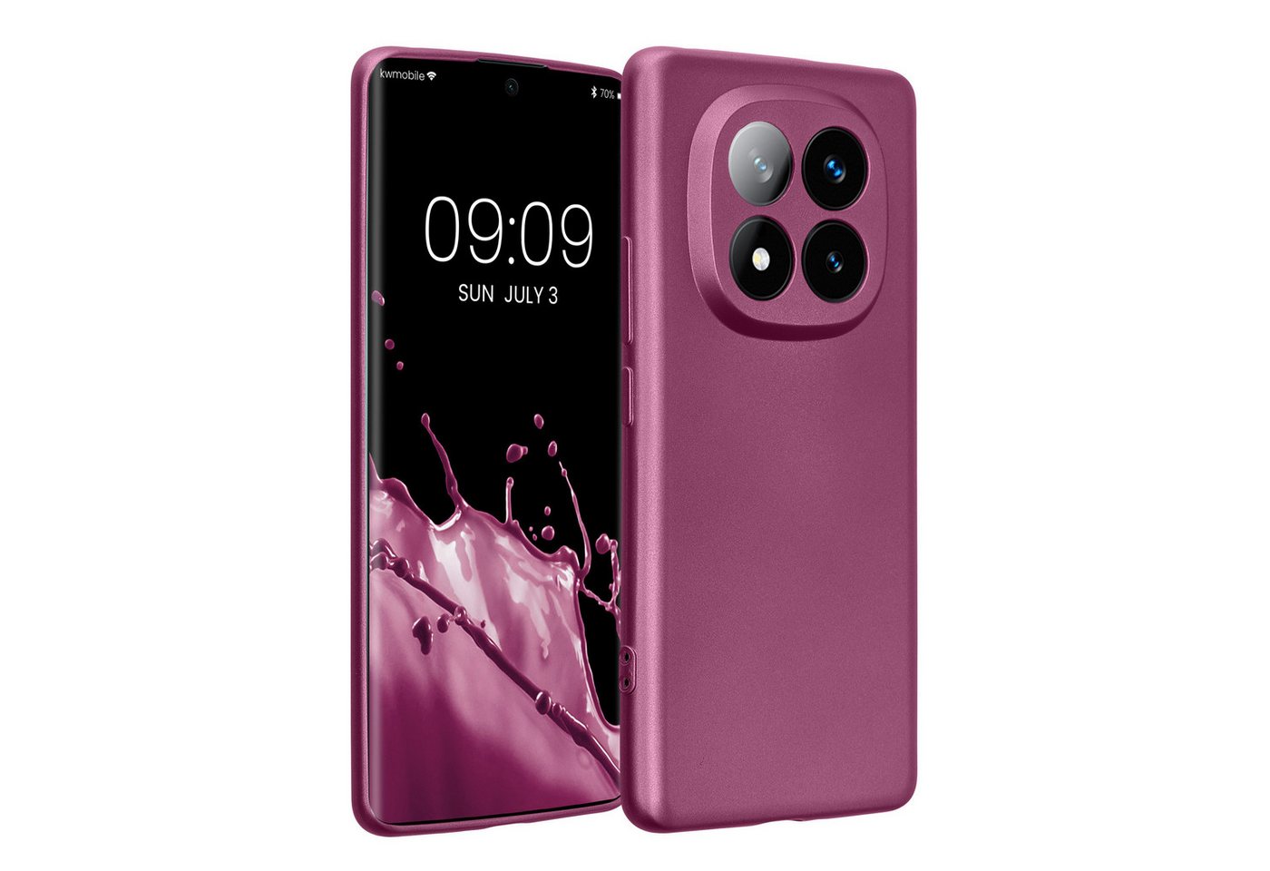 kwmobile Handyhülle Handyhülle für Xiaomi Redmi Note 14 Pro+ 5G / Redmi Note 14 Pro Plus, weiche Silikon Case metallisch schimmernd - Schutzhülle Cover