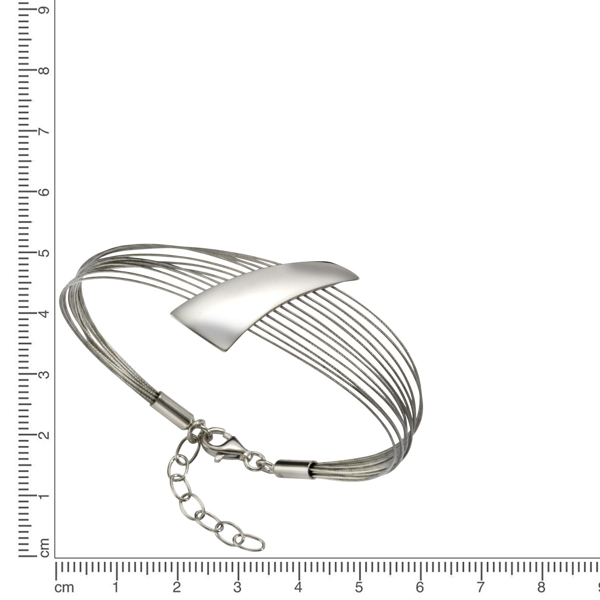 Vivance Armband 925/- Sterling Silber Stahl rhodiniert 