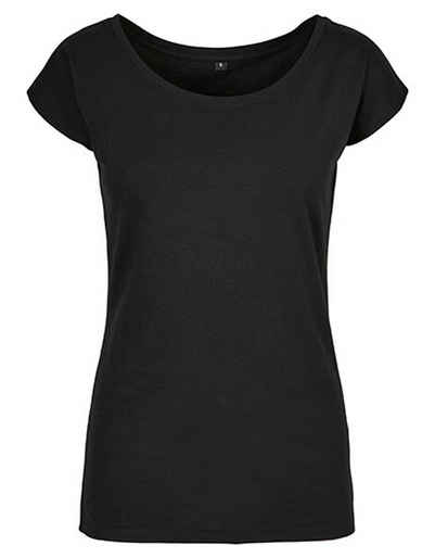 Build Your Brand T-Shirt 1er/2er Pack Damen Wide Neck T-Shirt für Frauen u. Mädchen (1-tlg) Gr. XS bis 5XL, 100% Baumwolle