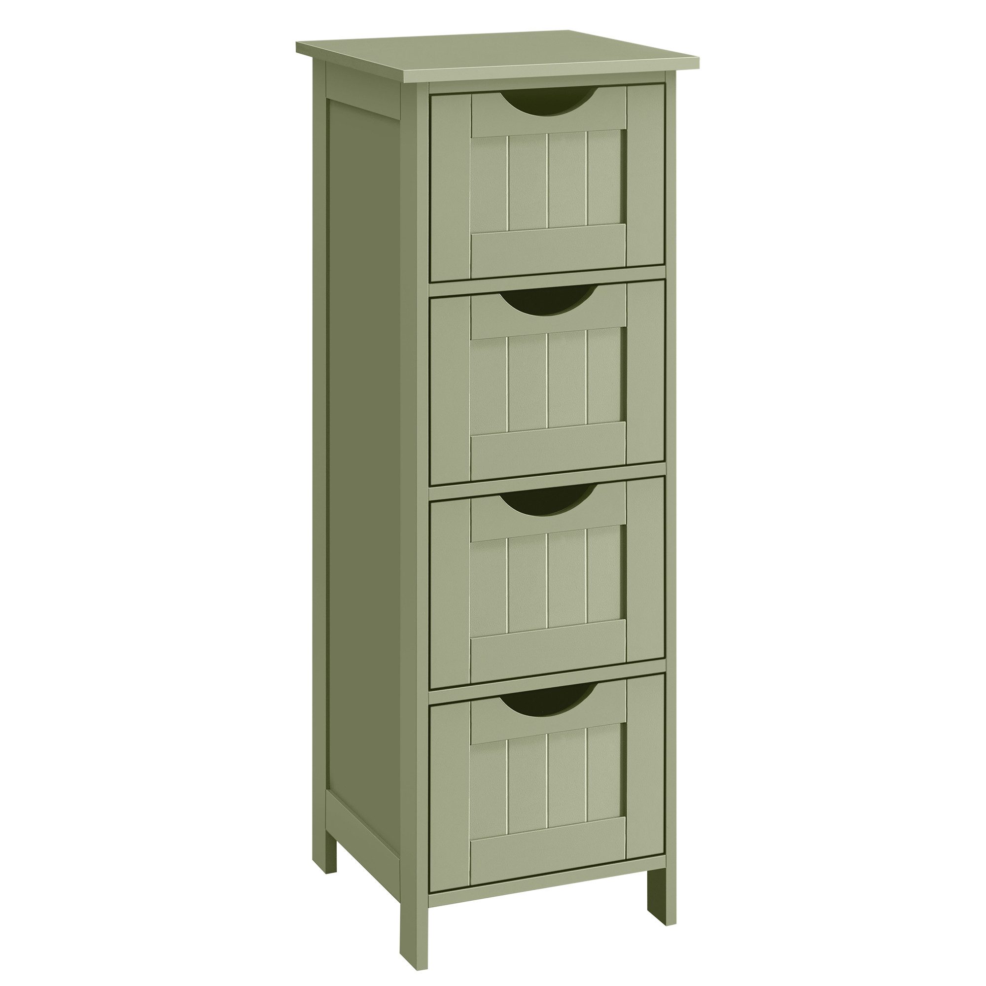 VASAGLE Badkommode Badezimmerschrank Badschrank Beistellschrank, mit 4 Schubladen
