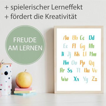 Tigerlino Poster ABC 2er Set Alphabet Lernposter Buchstaben & Zahlen Kinderzimmer