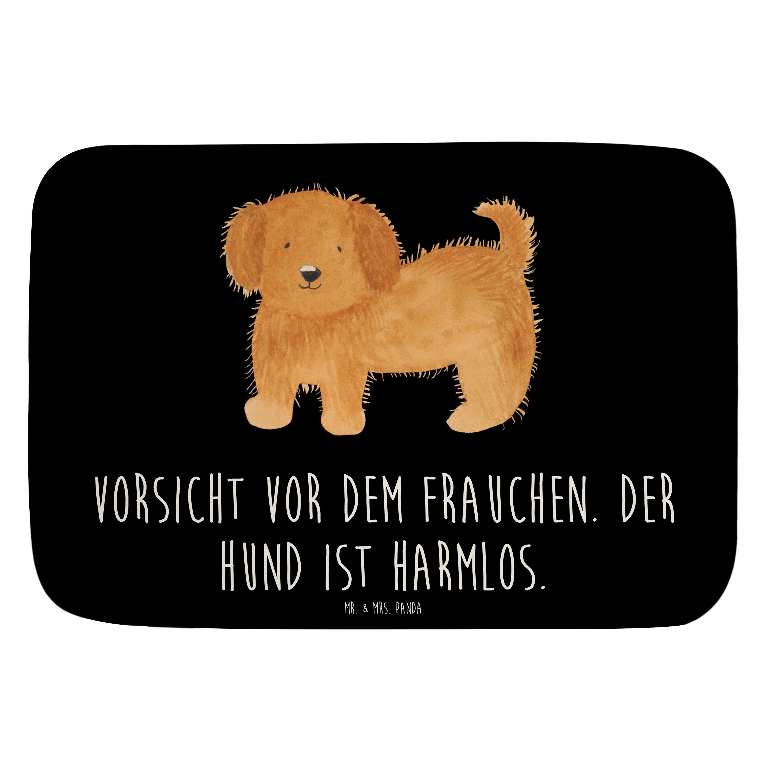 Badematte Hund Flauschig - Schwarz - Geschenk, Sprüche, Hundebesitzer, Duschvor Mr. & Mrs. Panda, Höhe 1 mm, 100% Polyester, rechteckig, Einzigartiges Design