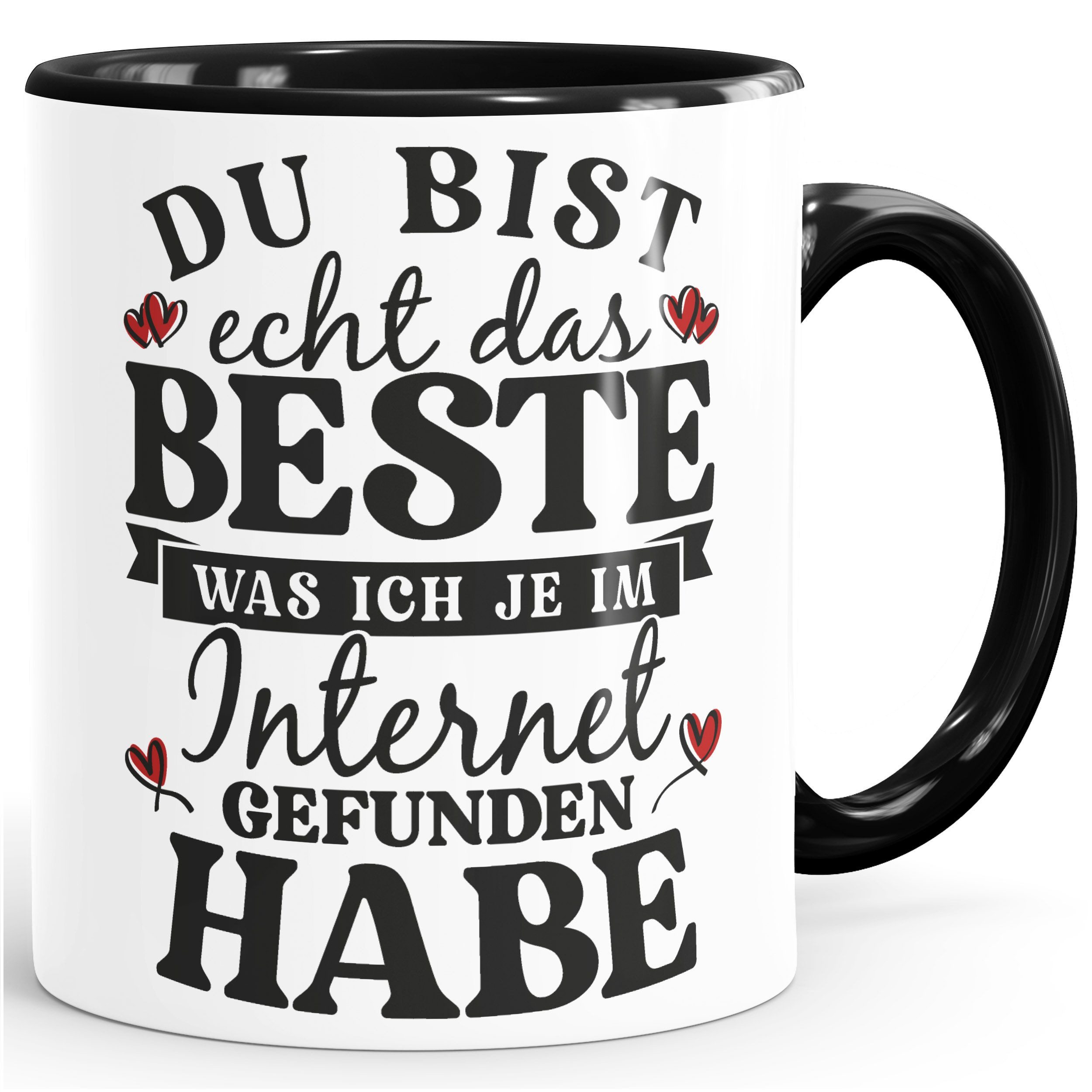 MoonWorks Tasse Tasse Spruch Liebe lustig Das Beste was ich im Internet gefunden habe, Keramik
