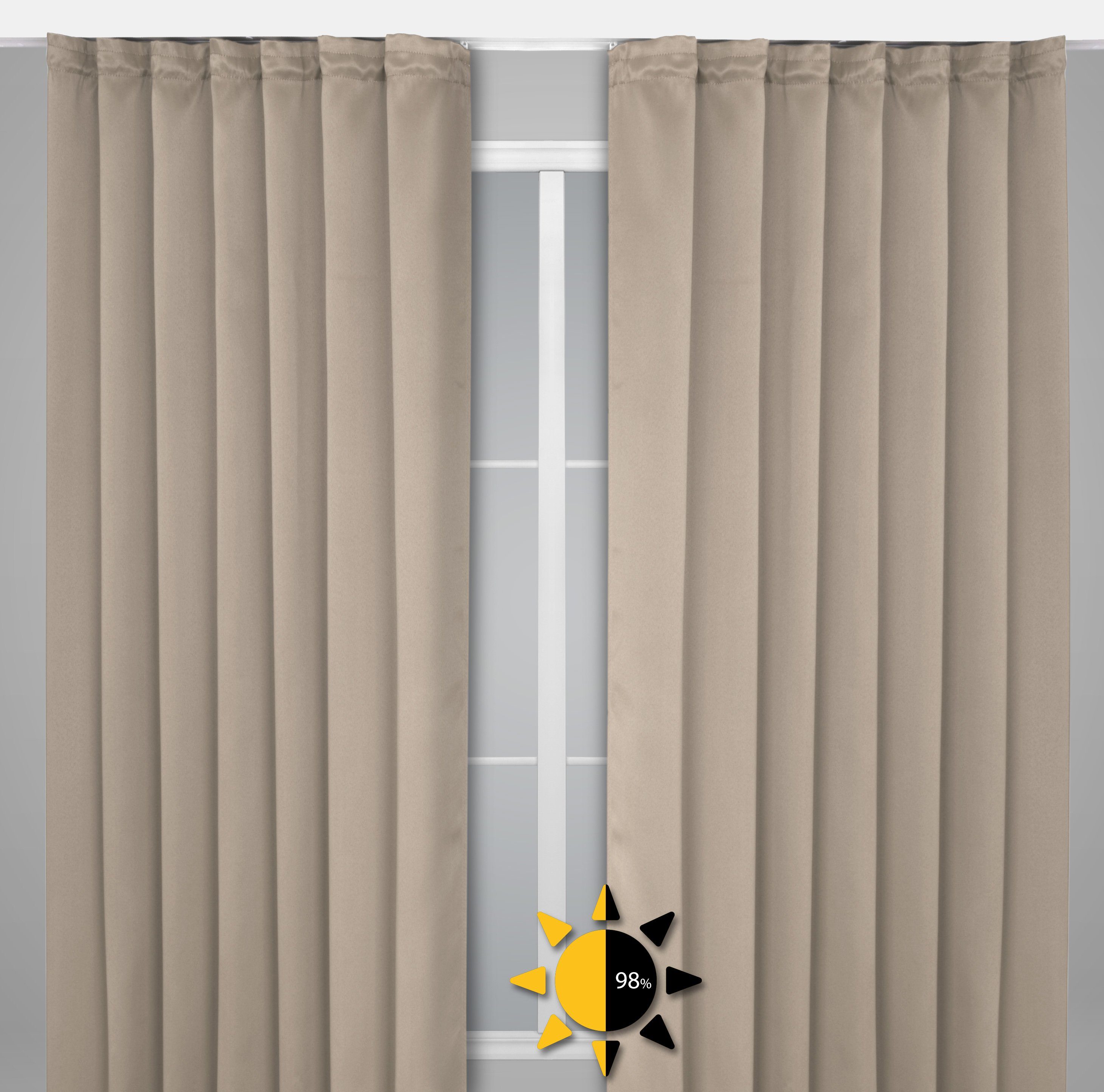 Beautex Verdunkelungsvorhang Verdunkelungsgardine Kräuselband Vorhang blick günstig online kaufen