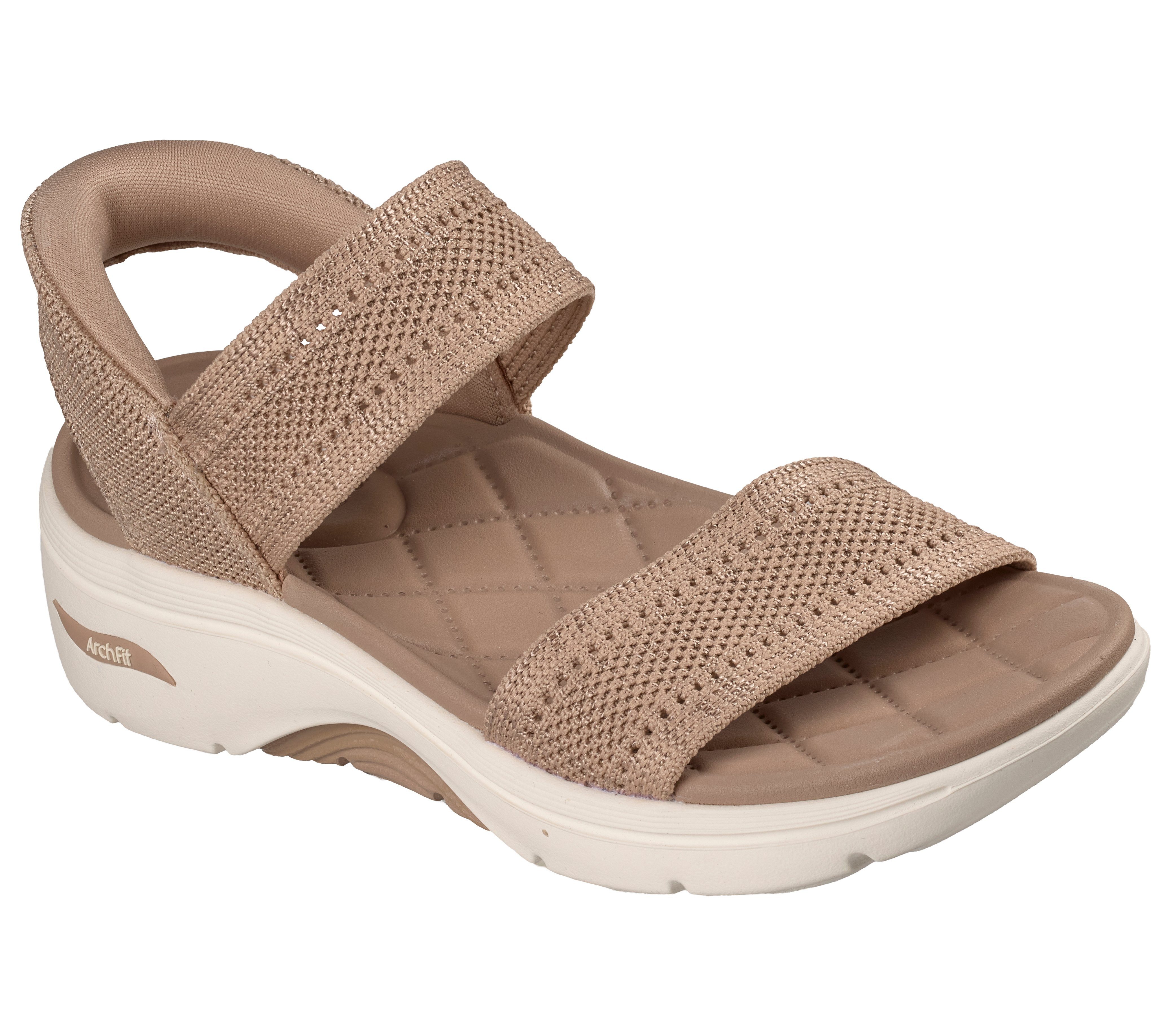 Skechers GO WALK ARCH FIT 2.0 SANDAL Sandale Sommerschuh, Keilsandalette, Urlaubsschuh mit sportiver Sohle