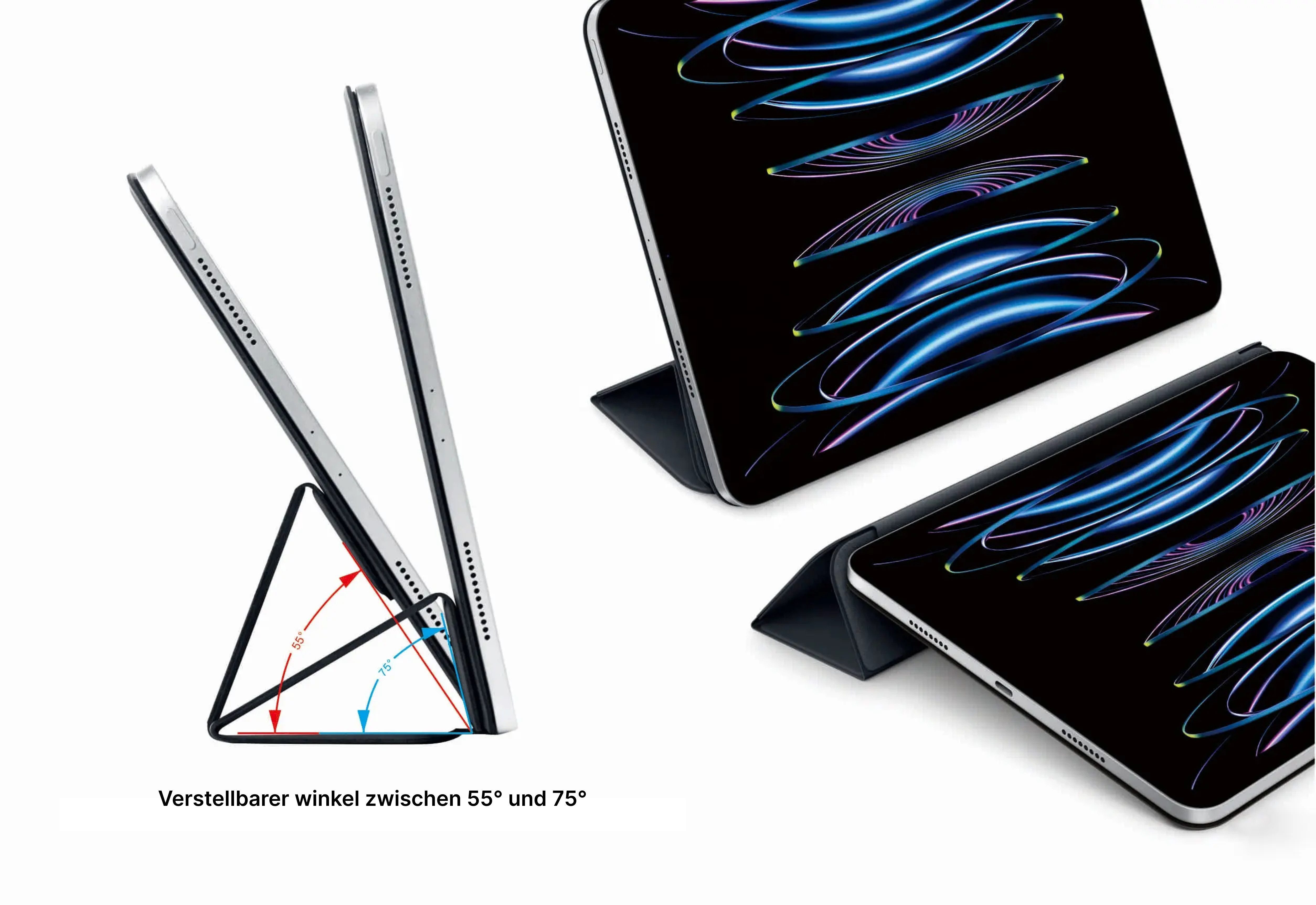 Futurea Tablet-Hülle iPad-Hülle für Apple iPad Pro Air 2026 magnetisch Case Smart-Cover 11", 13", Auto-Wake, verstellbarer Winkel, starke Magneten – Folio-Style – Bild 2 von 5