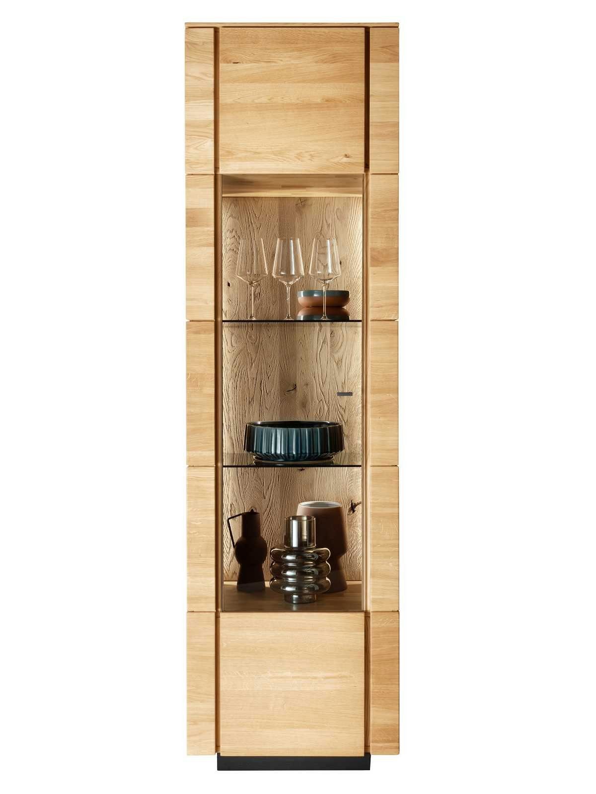 Casamia Vitrine Vitrine Glasvitrine Massivholz B59 H207 T42 cm Aversa Wildeiche