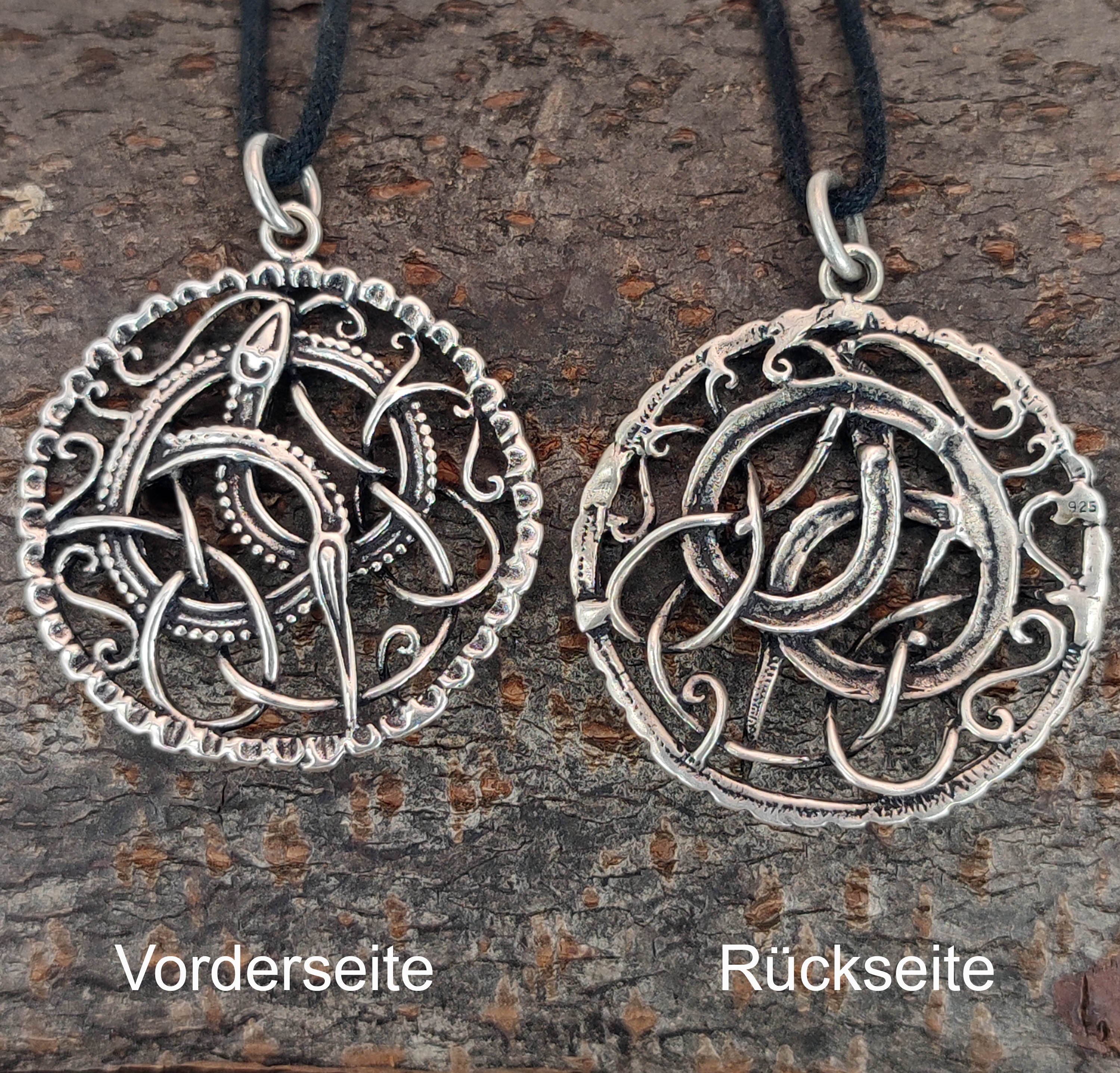 Midgardschlange Midgard Anhänger Kettenanhänger Silber Kiss Leather of 925 Silberkette Schlangen Große