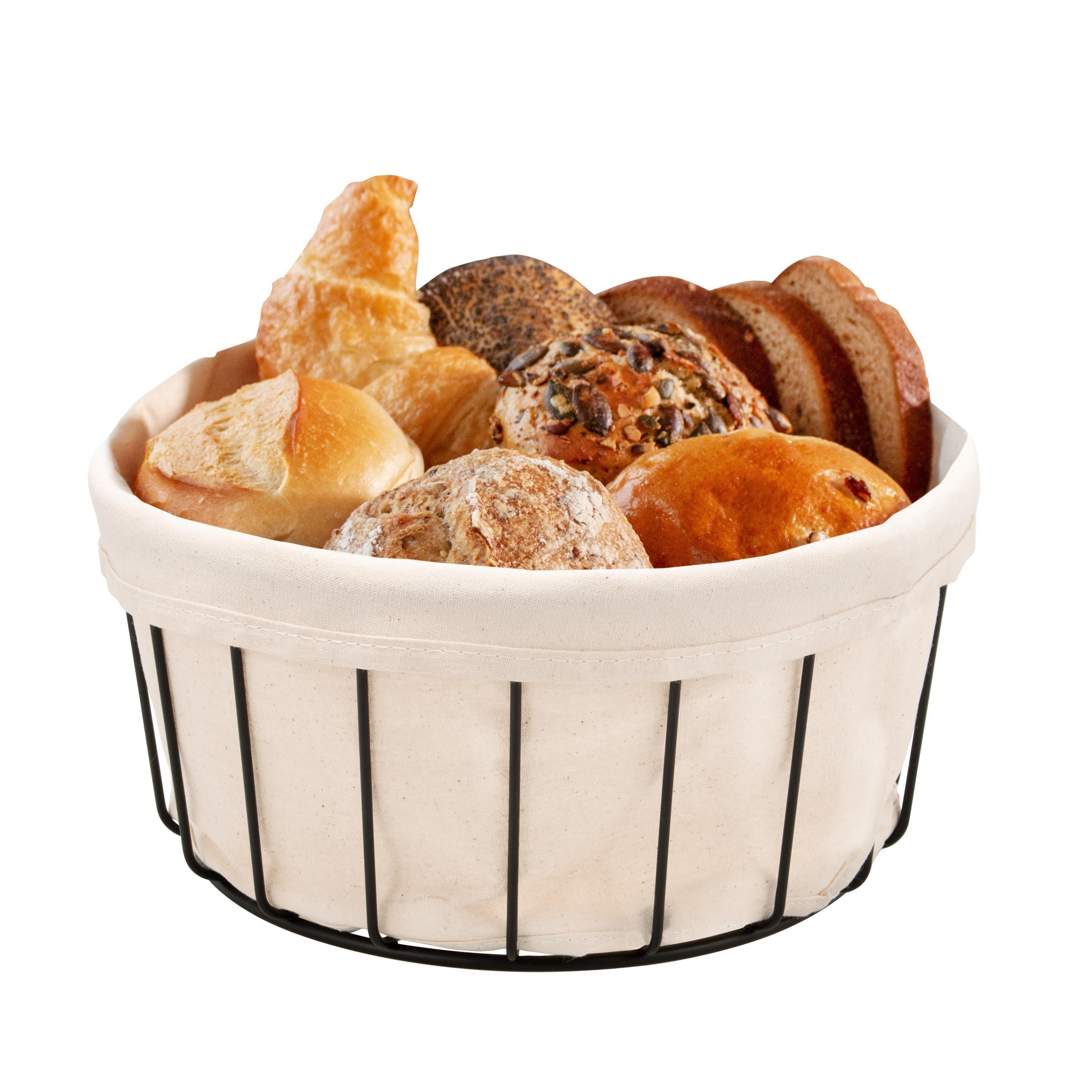 bremermann Brotkorb Brotkorb und Obstkorb schwarz, abnehmbarer Bezug waschbar beige