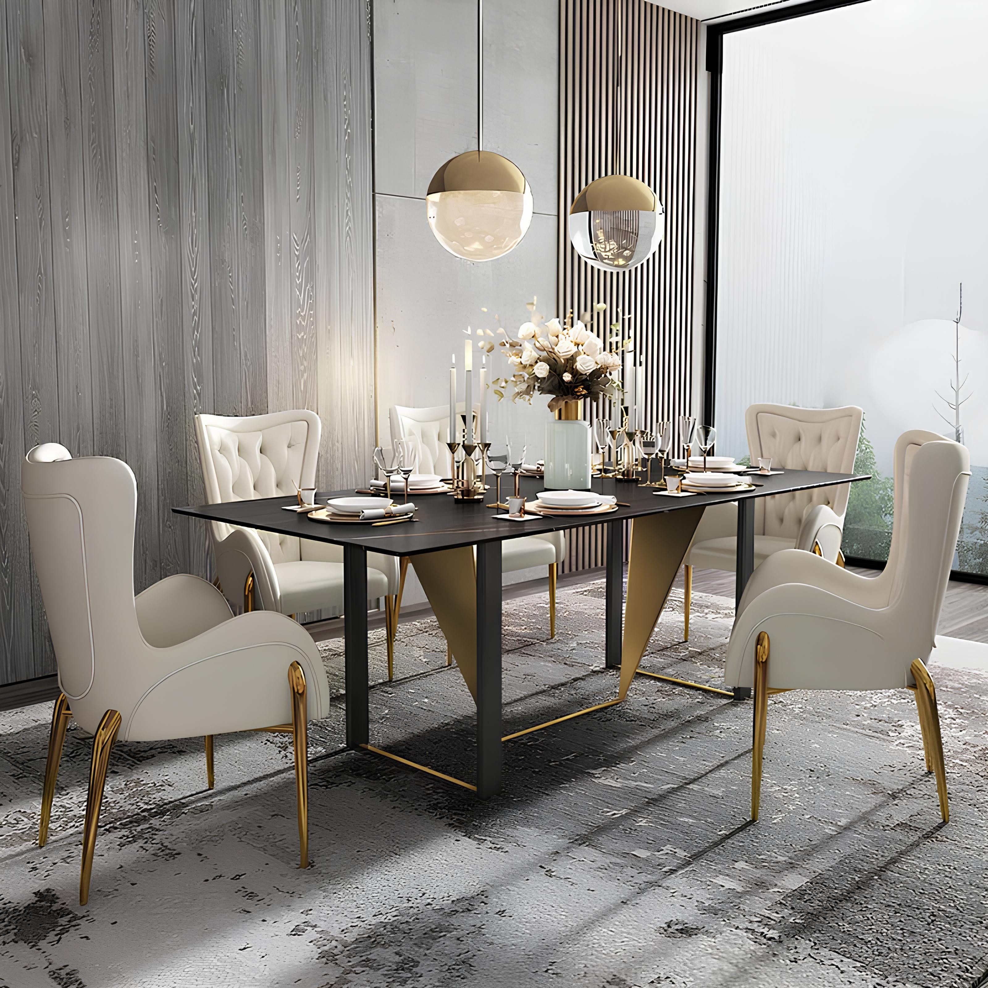 JVmoebel Esszimmerstuhl Chesterfield Sitzgarnitur für das Esszimmer in Weiß, Made in Europa