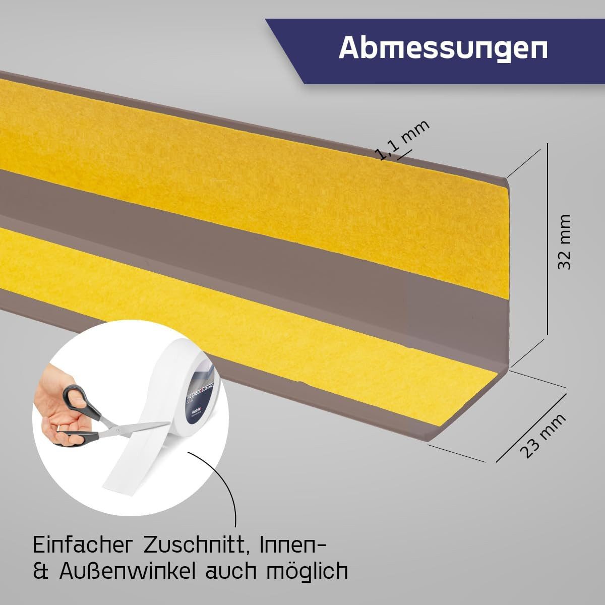 HOLZBRINK Sockelleiste HOLZBRINK selbstklebend PVC 32x23mm, 50 m (2x25m), L günstig online kaufen