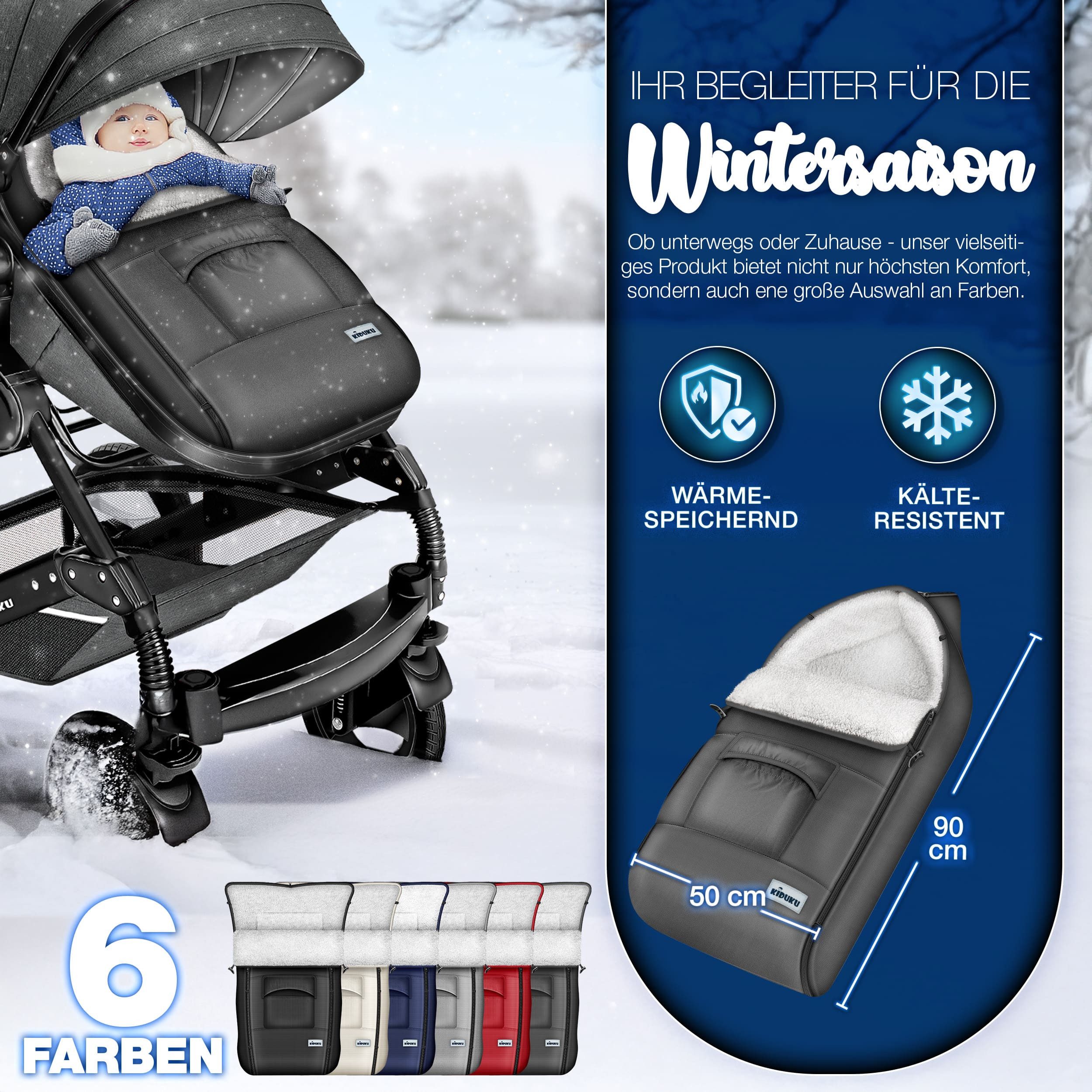KIDUKU Fußsack KIDUKU® Babyfußsack Baby Winterfußsack Kinderfußsack Fußsack Winter, Tasche