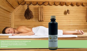 Dufte Momente Sauna-Aufgussset Eukalyptus - Menthol 200ml in schwarzer Steinzeugflasche (1-tlg) vegan und ohne Tierversuche