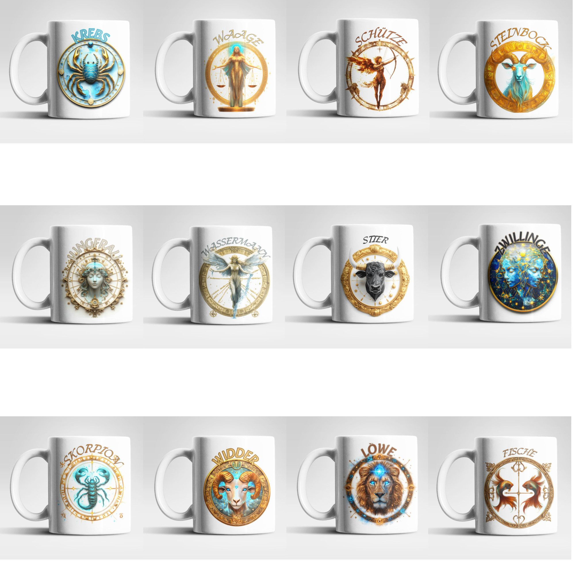 WS-Trend Tasse Sternzeichen Zodiac Kaffeetasse Teetasse Geschenkidee 325 ml, Keramik