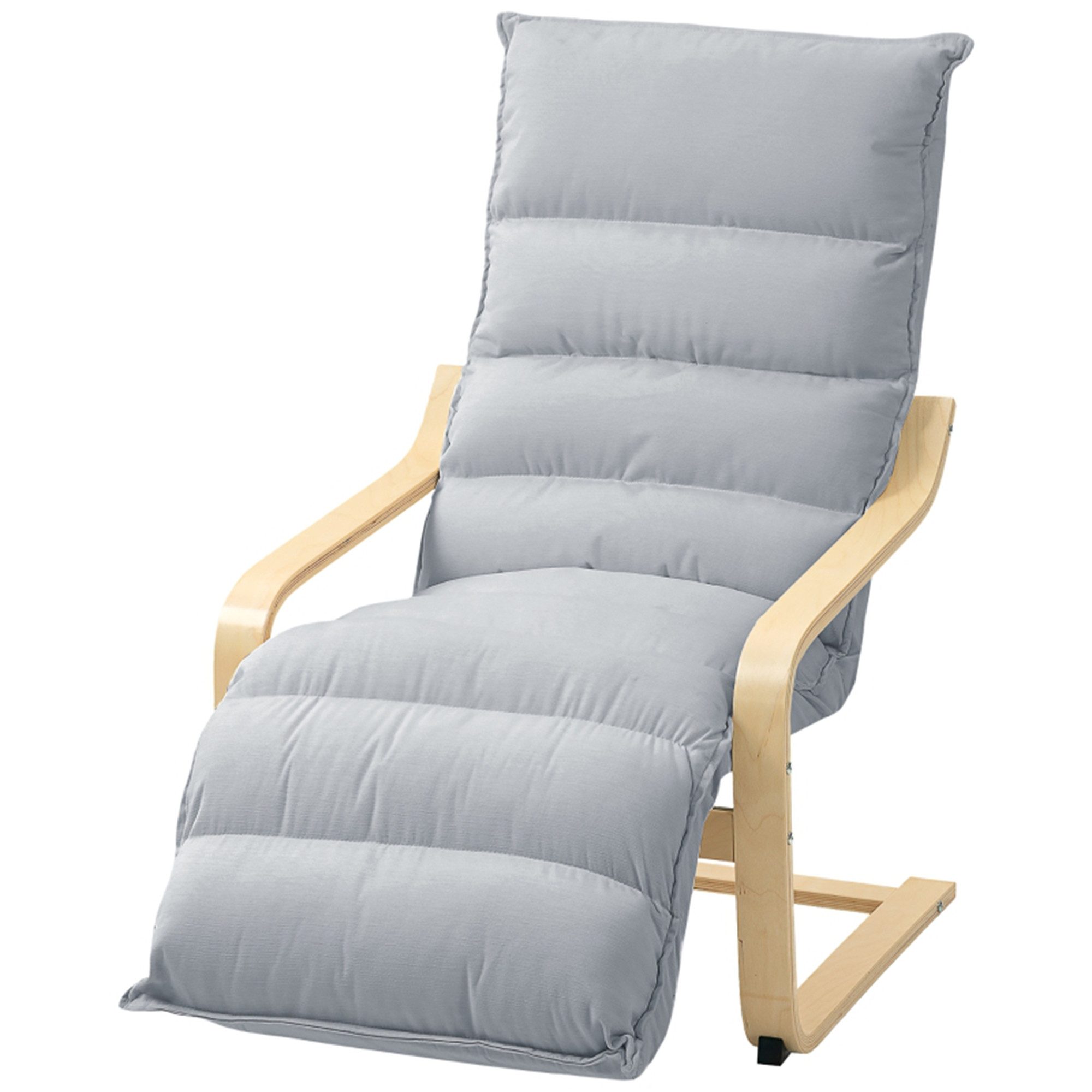 MC Star Loungesessel Sessel mit verstellbarem Fußteil, Samtoptik für Wohnzimmer (Schwingstuhl mit Armlehne, Relaxsessel, Lesesessel Hellgrau)
