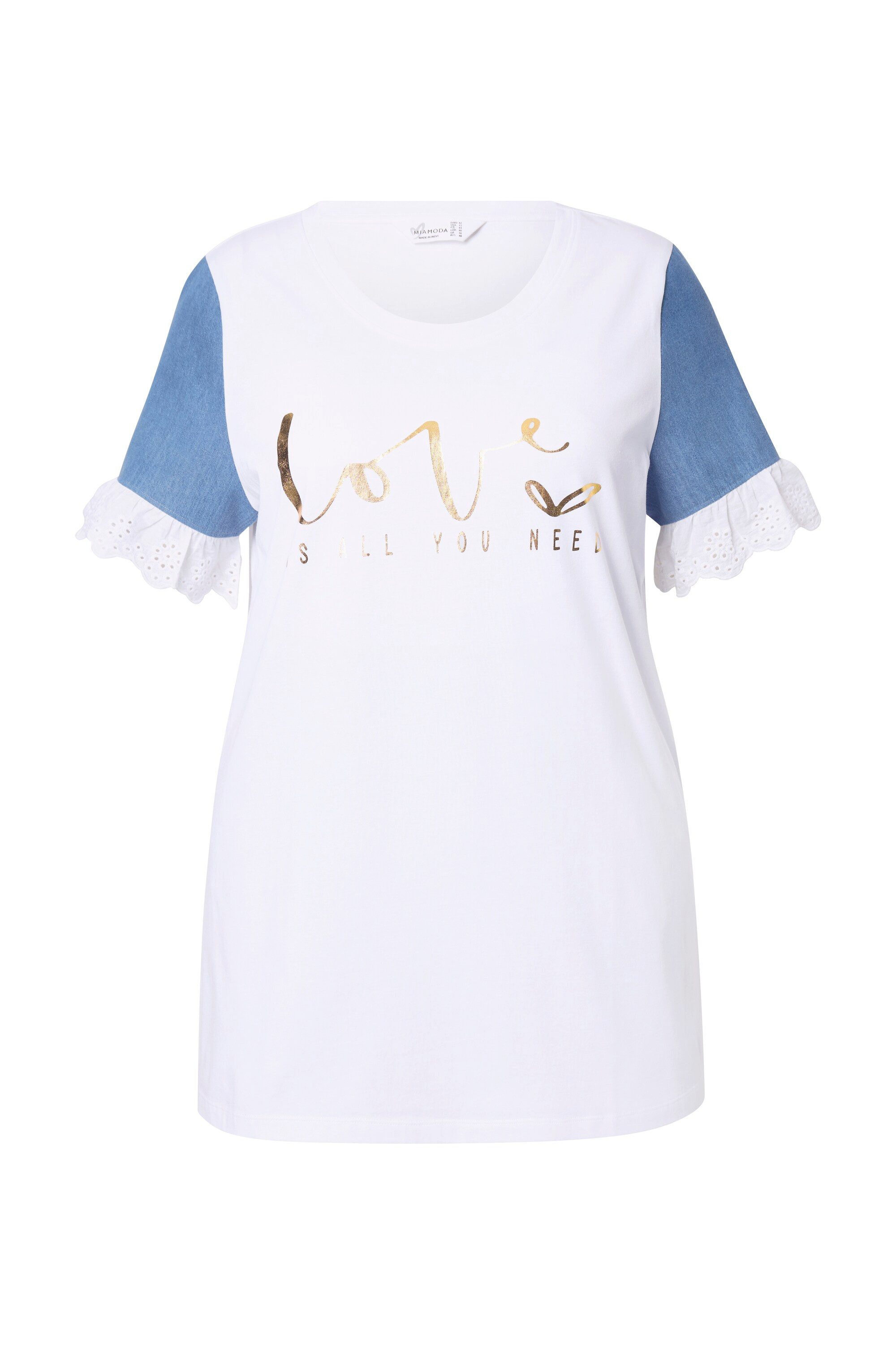 MIAMODA T-Shirt T-Shirt A-Linie farbiger Web-Halbarm günstig online kaufen