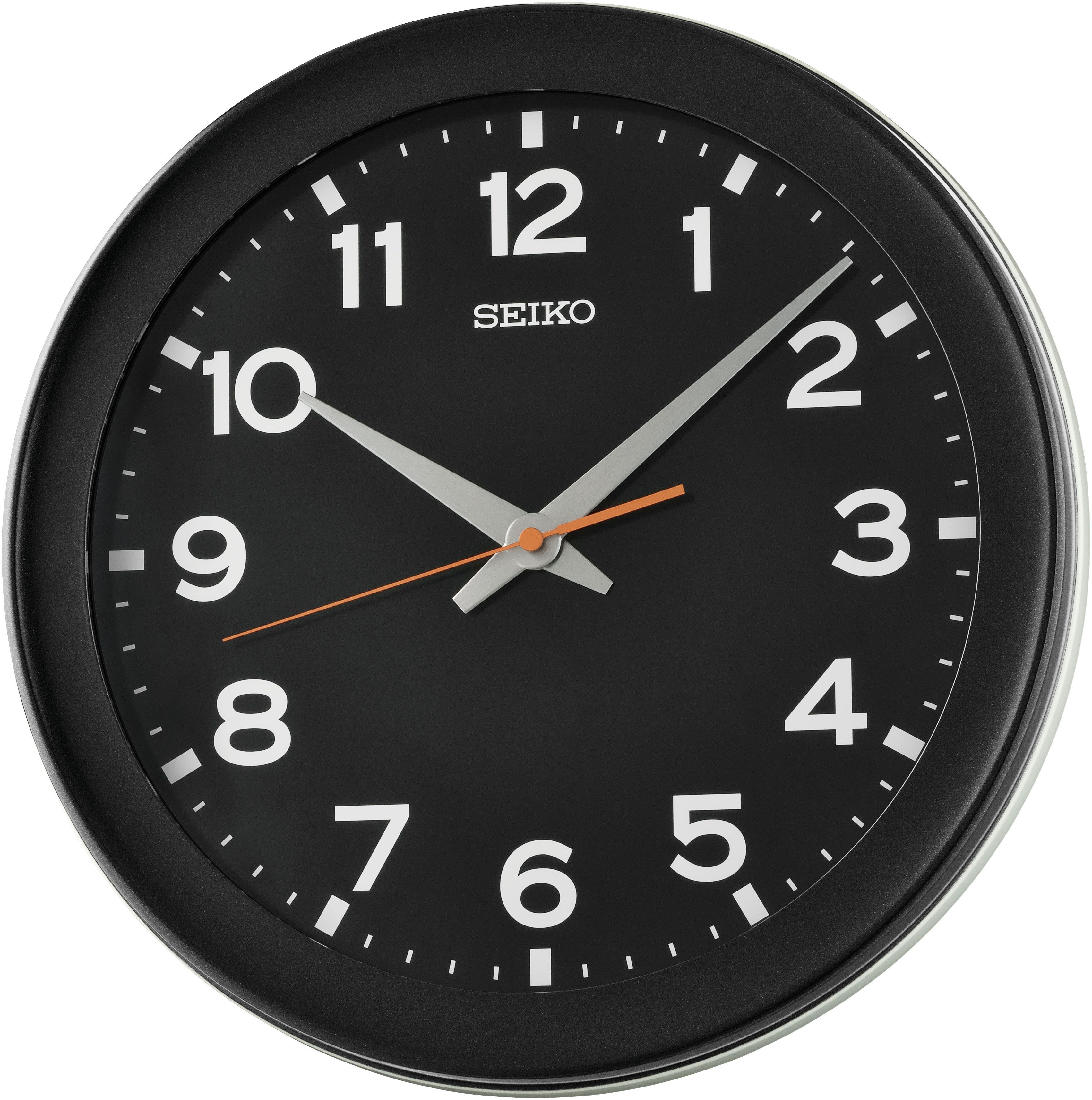 Seiko Wanduhr (Quarzuhr, durchlaufende Sekunde, Küche, Arbeitszimmer, Büro)