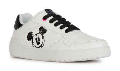 Geox J WASHIBA GIRL E Sneaker mit süßem Mickey Mouse Print, Freizeitschuh, Halbschuh, Schnürschuh