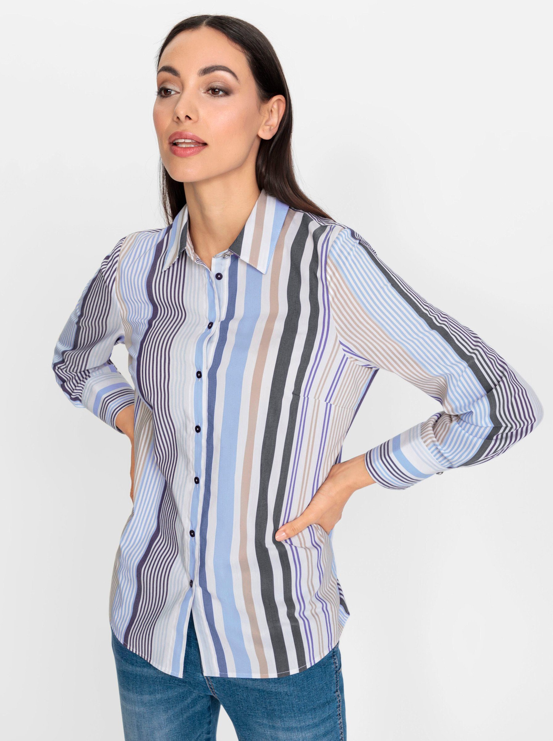 Klassische Bluse Streifenbluse