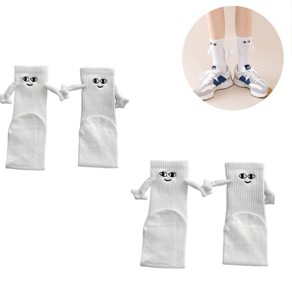 Lubgitsr Kuschelsocken Magnetische Socken mit Händen Hand in Hand Socken Freundschaftssocken (2-Paar)