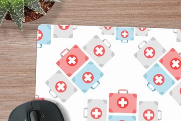 MuchoWow Gaming Mauspad Erste-Hilfe-Kasten - Abstrakt - Muster (1-St), Mousepad mit Rutschfester Unterseite, Gaming, 40x40 cm, XXL, Großes