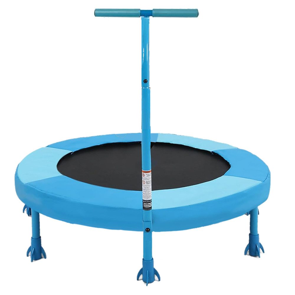 BBWL Trampolin-Abdeckplane Kinder Trampolin 91cm mit Griff blau Sicherheitsnetz stabil, Mini Trampolin Indoor Outdoor rutschfest langlebig
