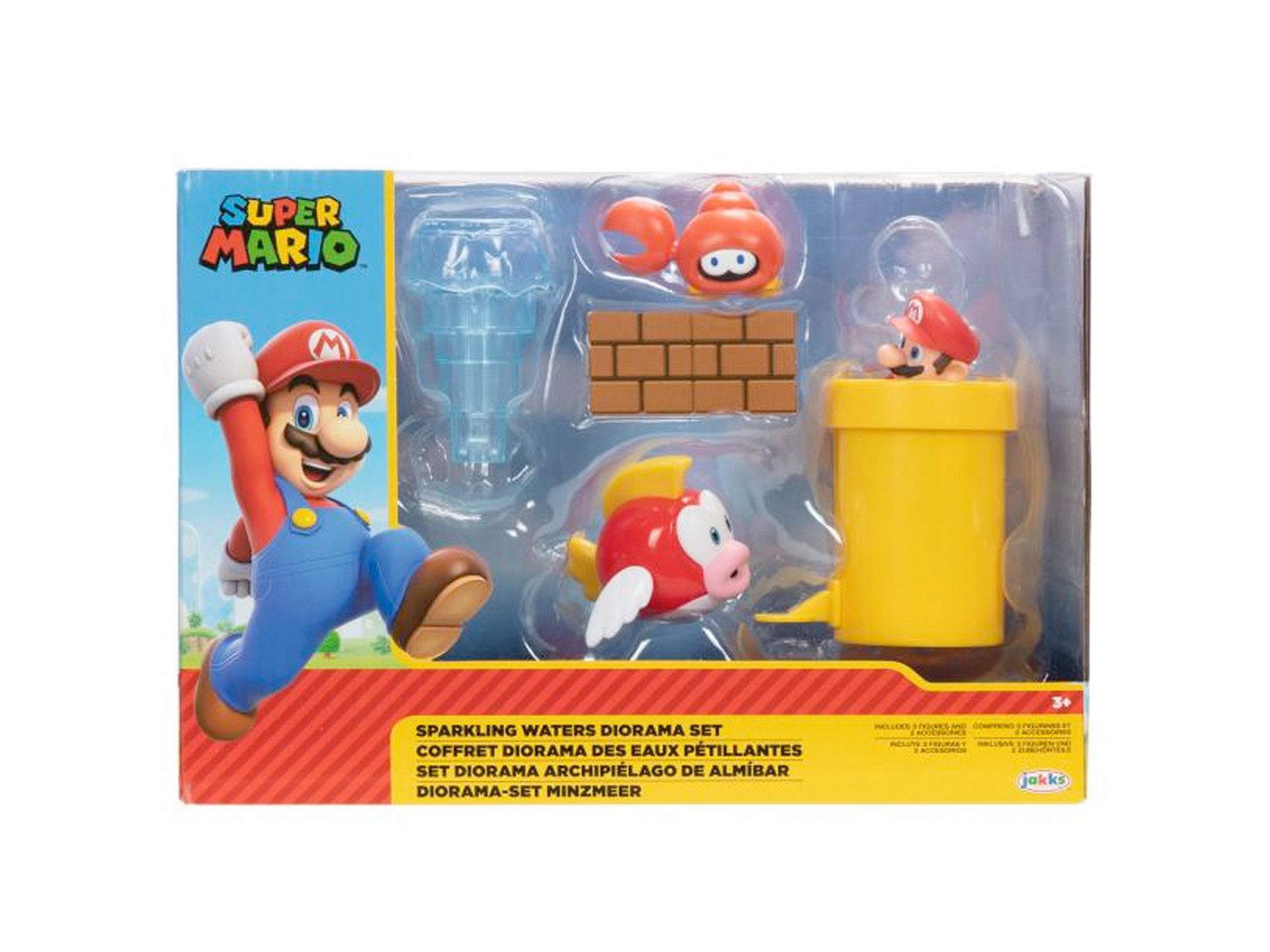 Super Mario Actionfigur Nintendo Super Mario Sparkling Waters Diorama Spielset, 6,5 cm, (5-tlg)