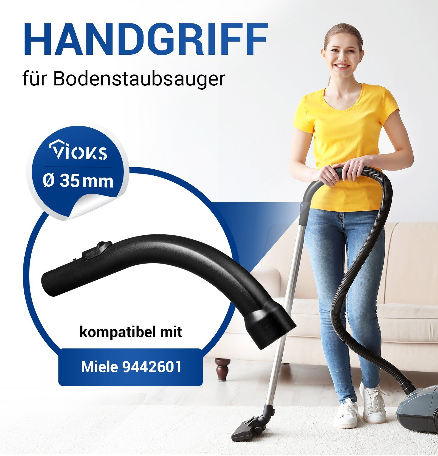 VIOKS Griff Ersatz für Miele 9442601 (1-St), Handgriff 35mmØ für Staubsauge günstig online kaufen
