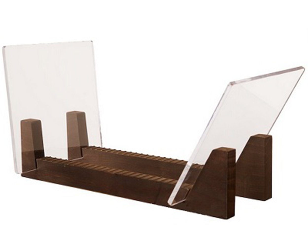 7even Schallplatten Flip Ständer Holz-Acryl Stand für LPs Plattenspieler