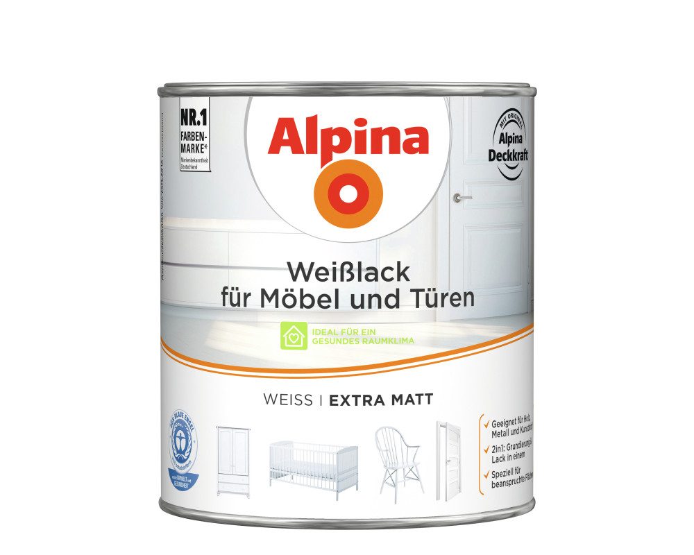 Alpina Weißlack für Möbel und Türen, 2L