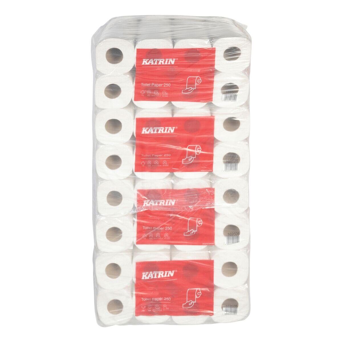 KATRIN Toilettenpapier (64-St), 2-lagig, naturweiß, 250 Blatt/Rolle