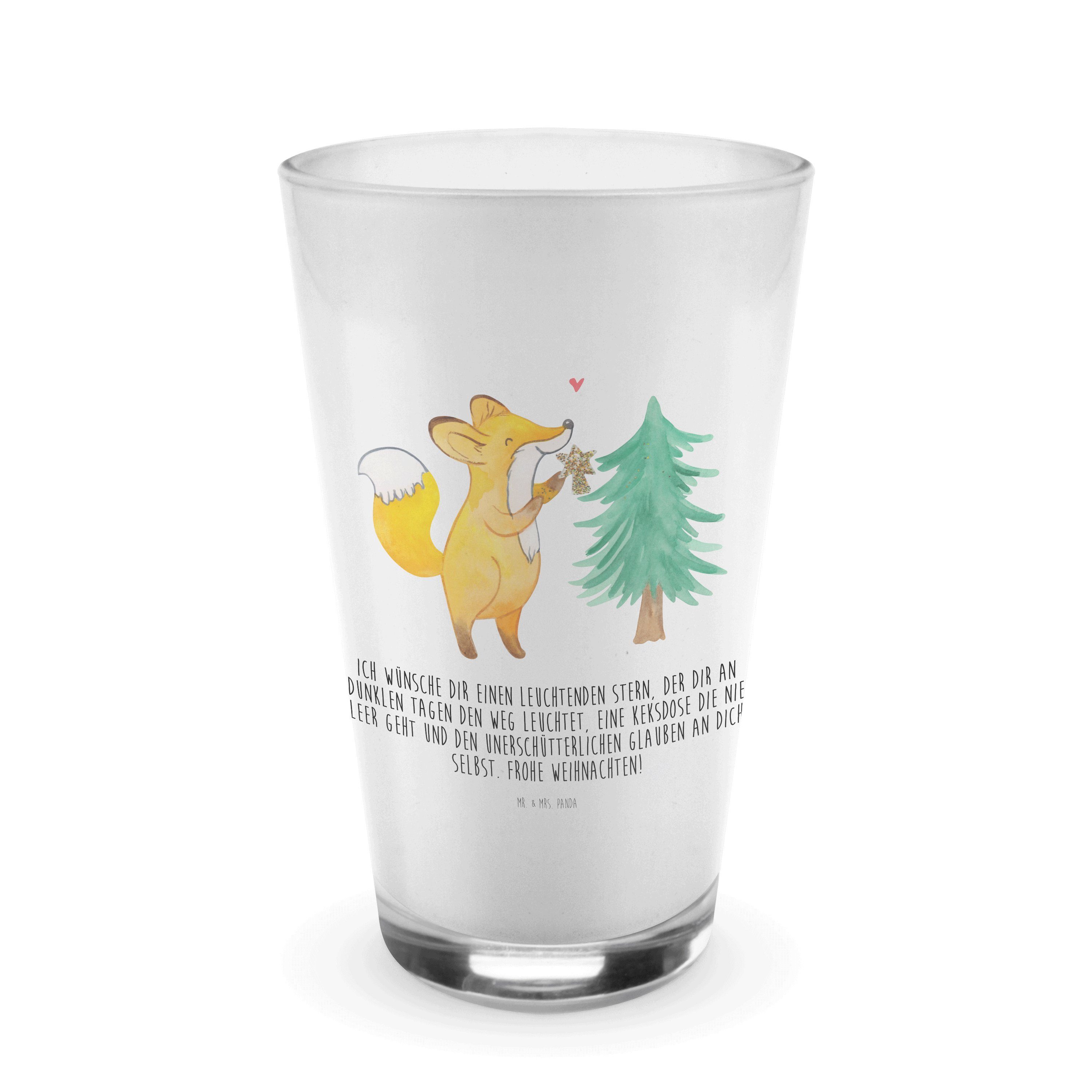 Mr. & Mrs. Panda Glas Fuchs Weihnachtsbaum - Transparent - Geschenk, Wintermotiv, Weihnach, Premium Glas | Gläser
