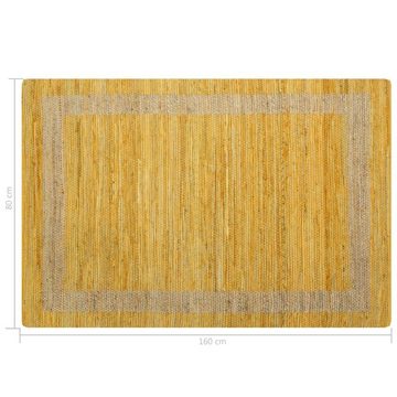 Teppich Handgefertigt Jute Gelb 80x160 cm, furnicato, Rechteckig