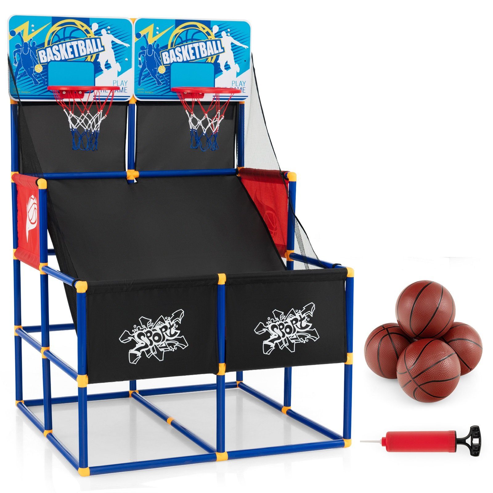 COSTWAY Basketballkorb Arcade Basketballspiel, für In-/Outdoor 2 Spieler