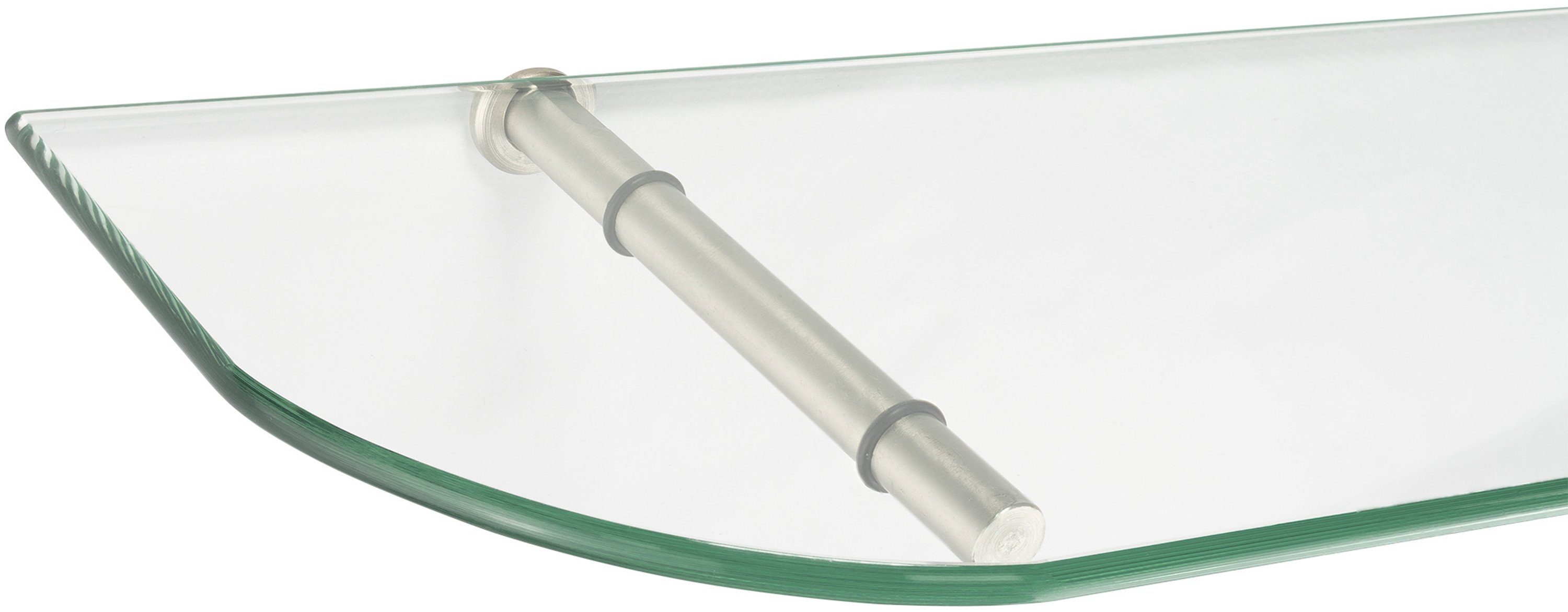 ib style Wandregal Glasregal 6mm klar 60 x 15 cm + STICK, Glasboden aus ESG-Sicherheitsglas - Wandregal