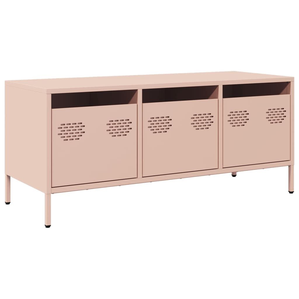 vidaXL TV-Schrank TV-Schrank Rosa 101,5x39x43,5 cm Kaltgewalzter Stahl (1-St)