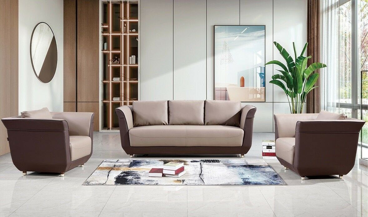 JVmoebel Wohnzimmer-Set, Sofa Couch Polster Sitz Design Garnitur 3+1+1 Couchen Sofas Stoff Couchen Büro