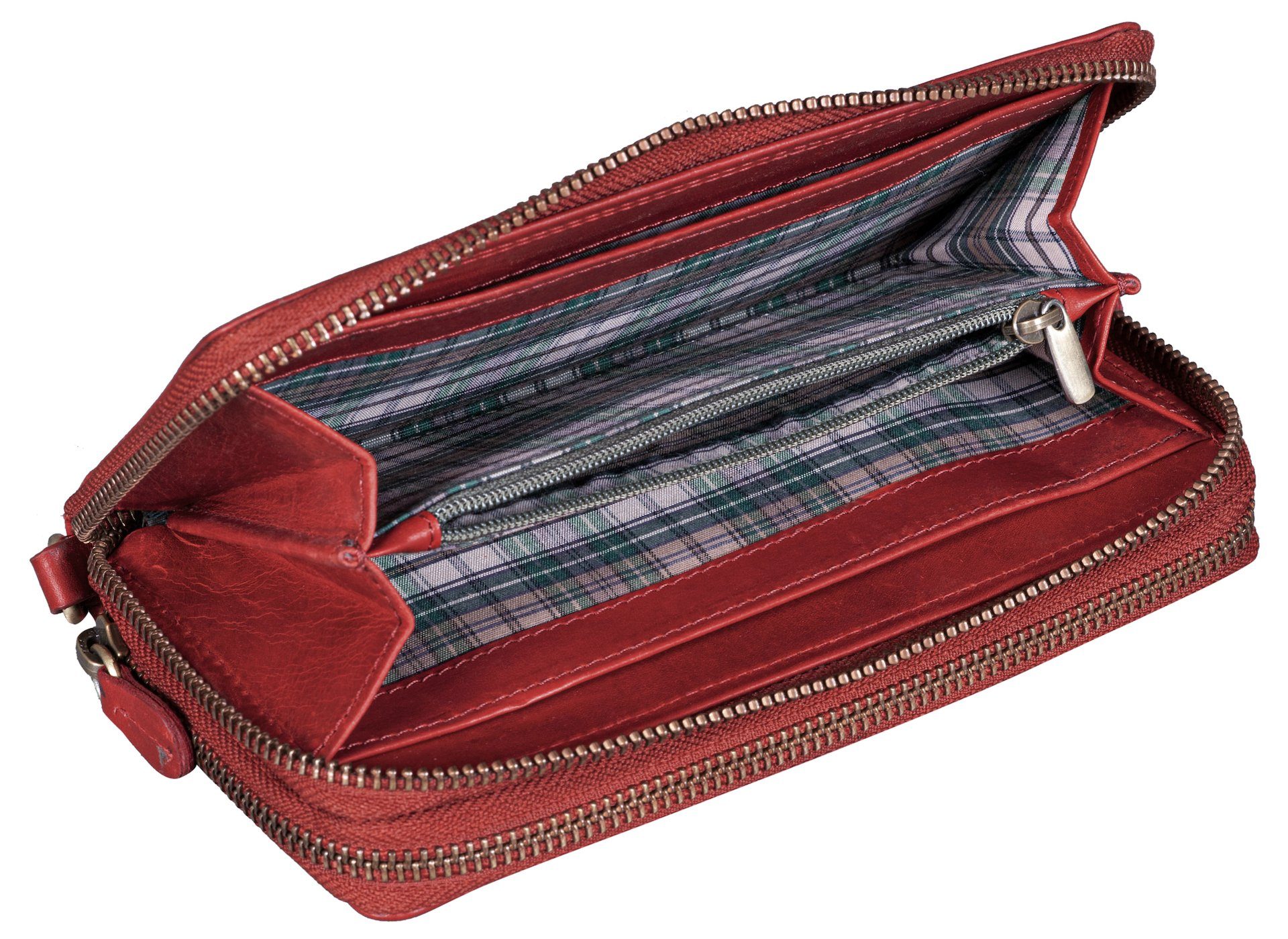 Benthill Geldbörse Damen Echt Leder Gross RFID Portemonnaie Groß XXL mit viel Platz, RFID-Schutz Kartenfächer Münzfach Reißverschlussfach