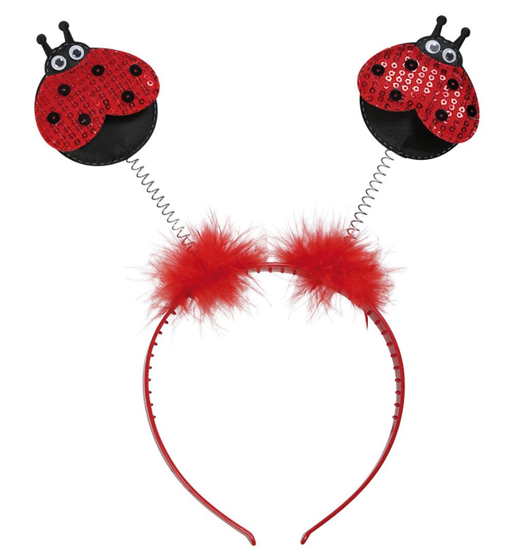 Kostüm Pailletten Haarreif mit Federn Marienkäfer oder Biene Karneval