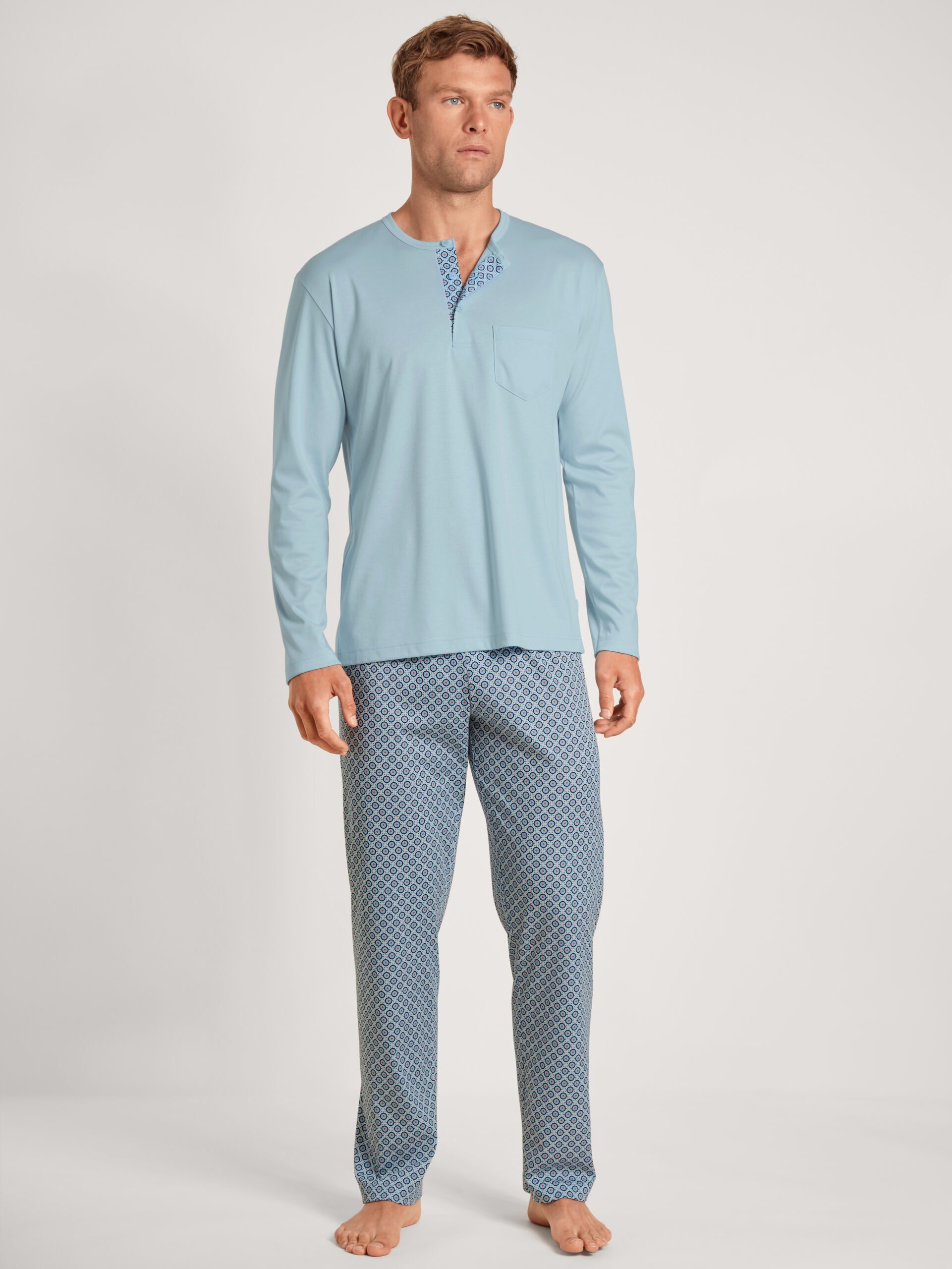 CALIDA Pyjama Calida Herrenpyjama 42186 tempest blue (1 Stück, 1 tlg., 1 Stück)