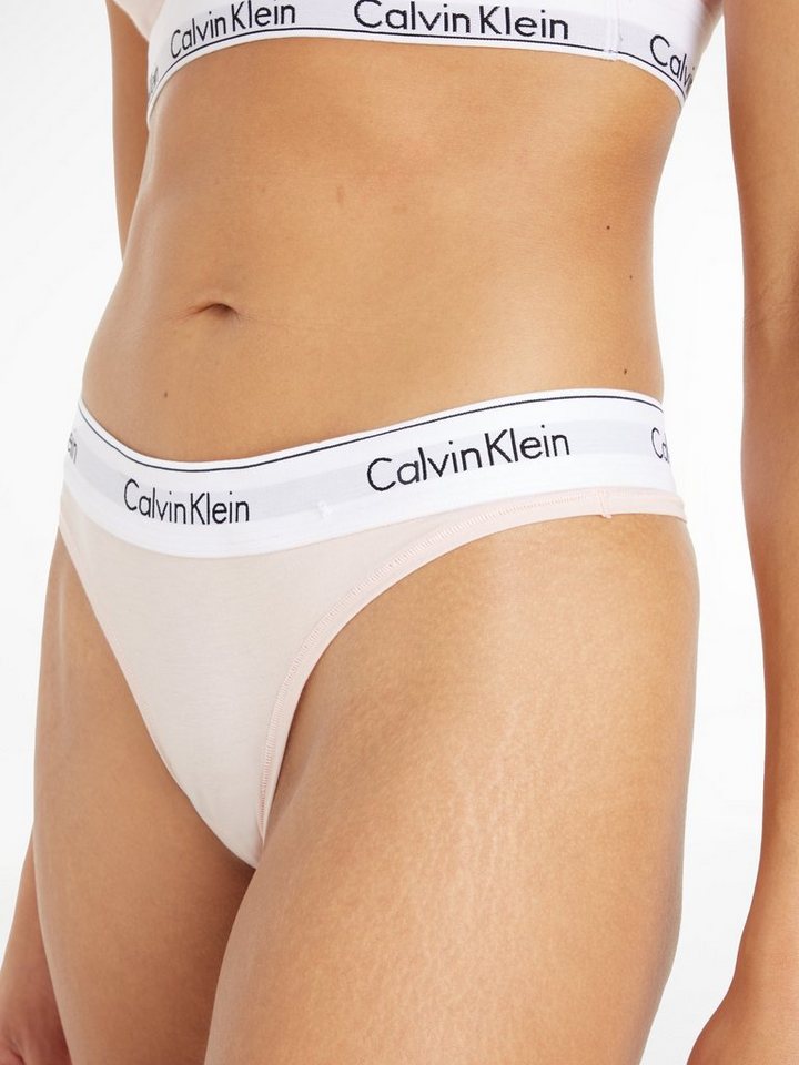 Calvin Klein Underwear T-String MODERN COTTON mit breitem Bündchen,  Elastisches Bündchen mit Logoschriftzug