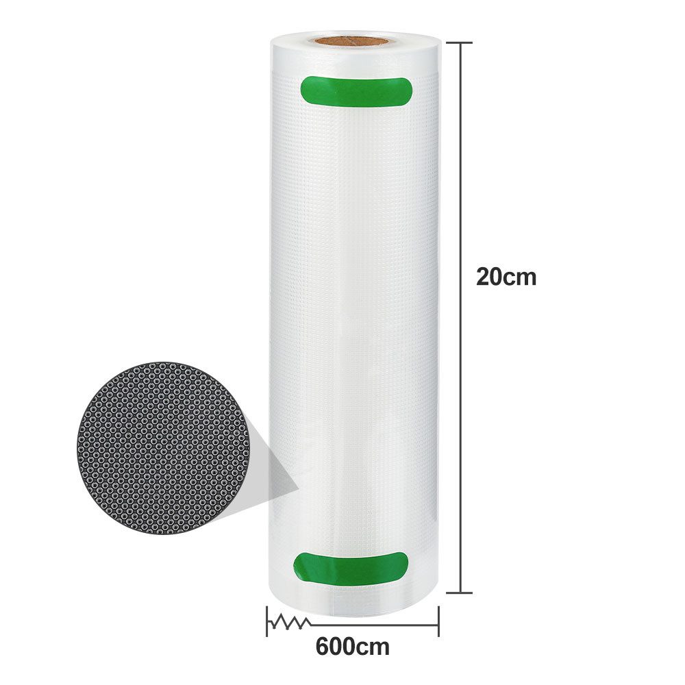 Clanmacy Vakuumbehälter 4x Vakuumrollen 20 x 600 cm Vakuumbeutel Vakuumfolie Vakuumierbeutel – Bild 2 von 5