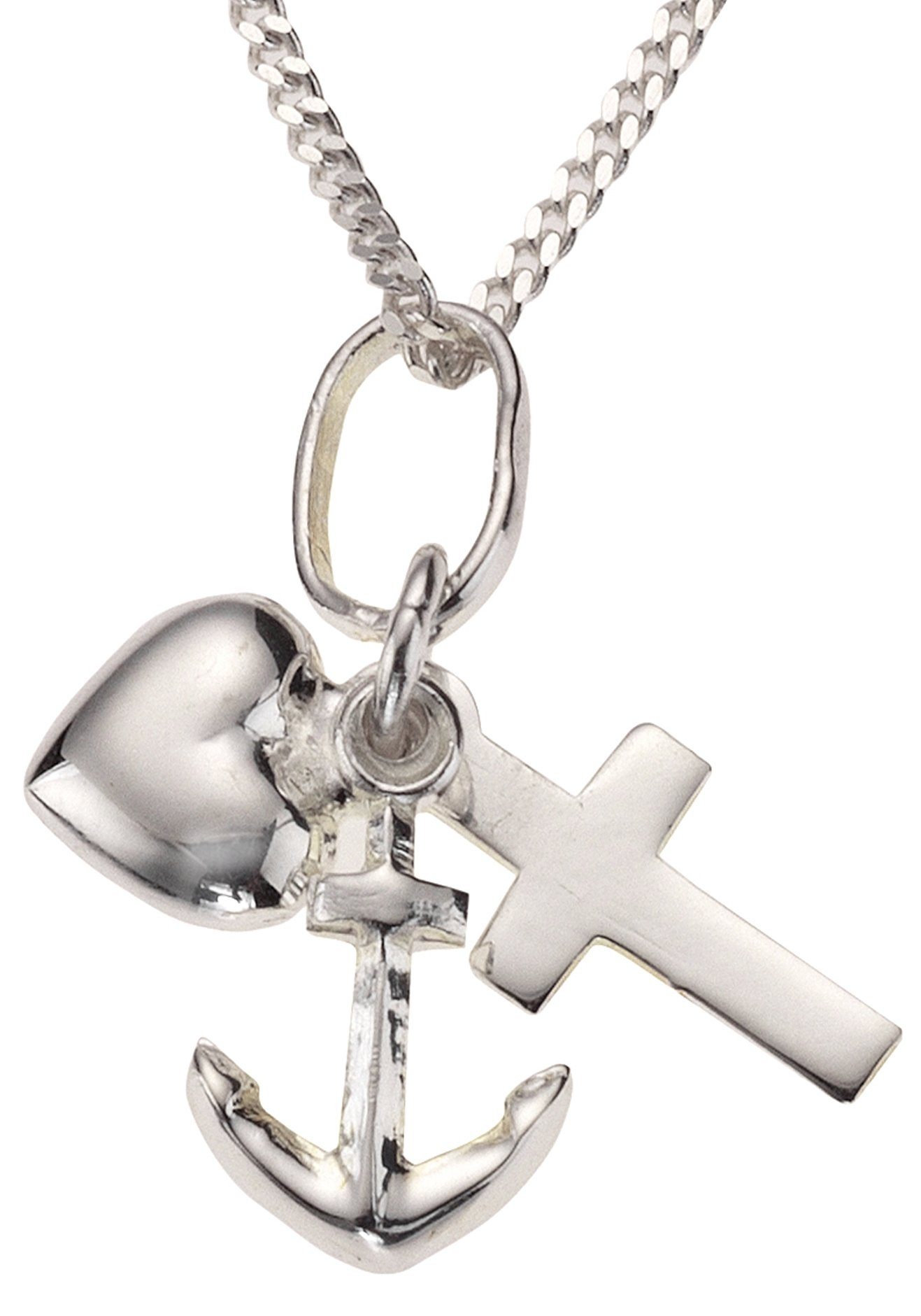 Firetti Kette mit Anhänger Schmuck Geschenk Silber 925 Halsschmuck Halskette Panzerkette Glaube