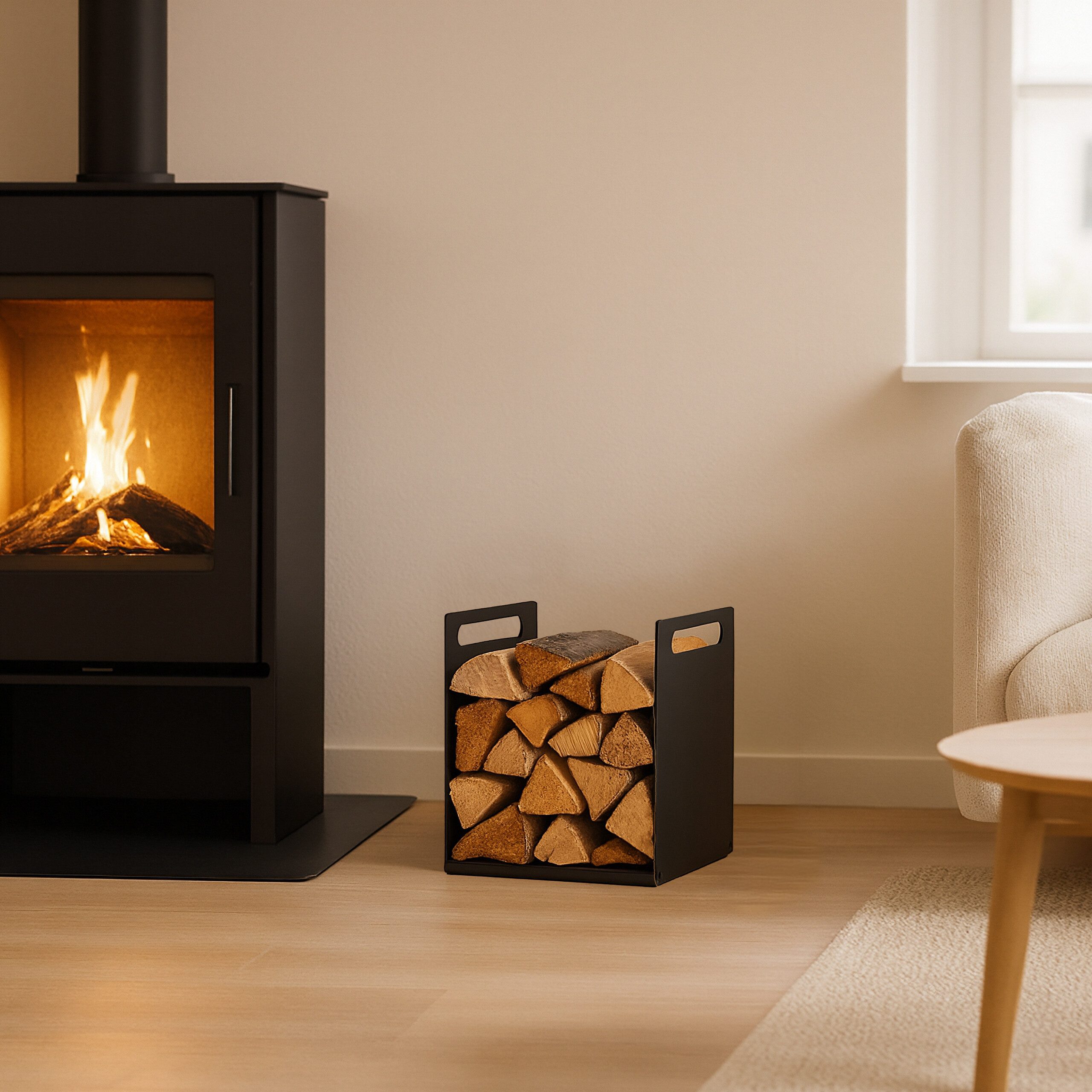 relaxdays Kaminholzregal Modernes Kaminholzregal aus Metall, BxTxH:40x30x35 günstig online kaufen